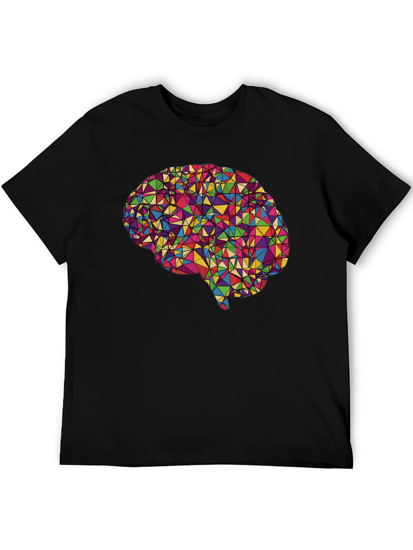 Geometric Brain Graphic Tee - Black - 5