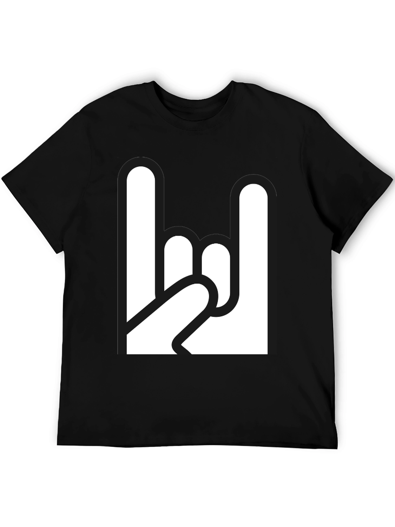 Black Rock On Graphic Tee - Classic Black T-Shirt view 5