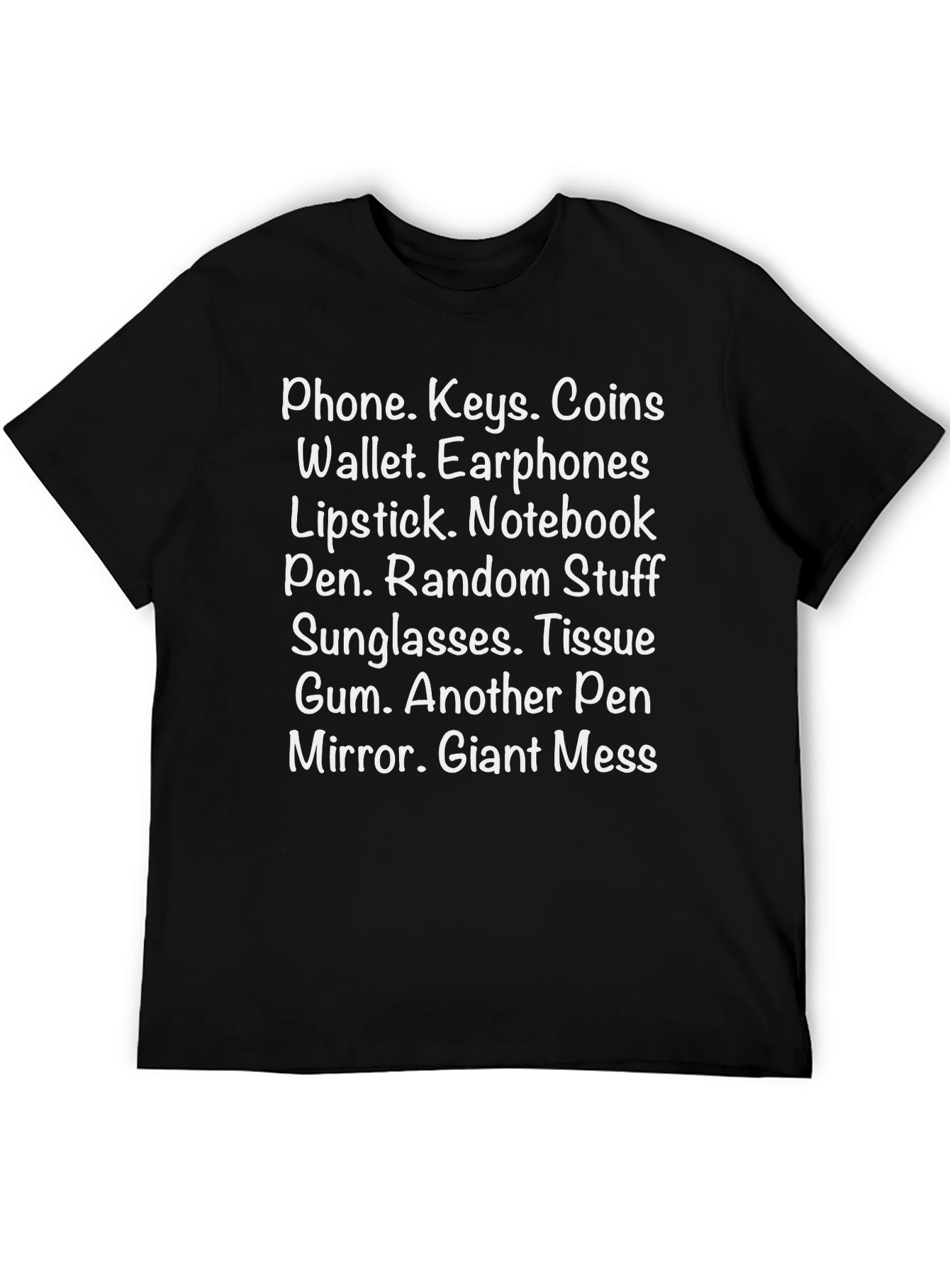 Black Funny Graphic T-Shirt: Pocket Contents Humor view 5
