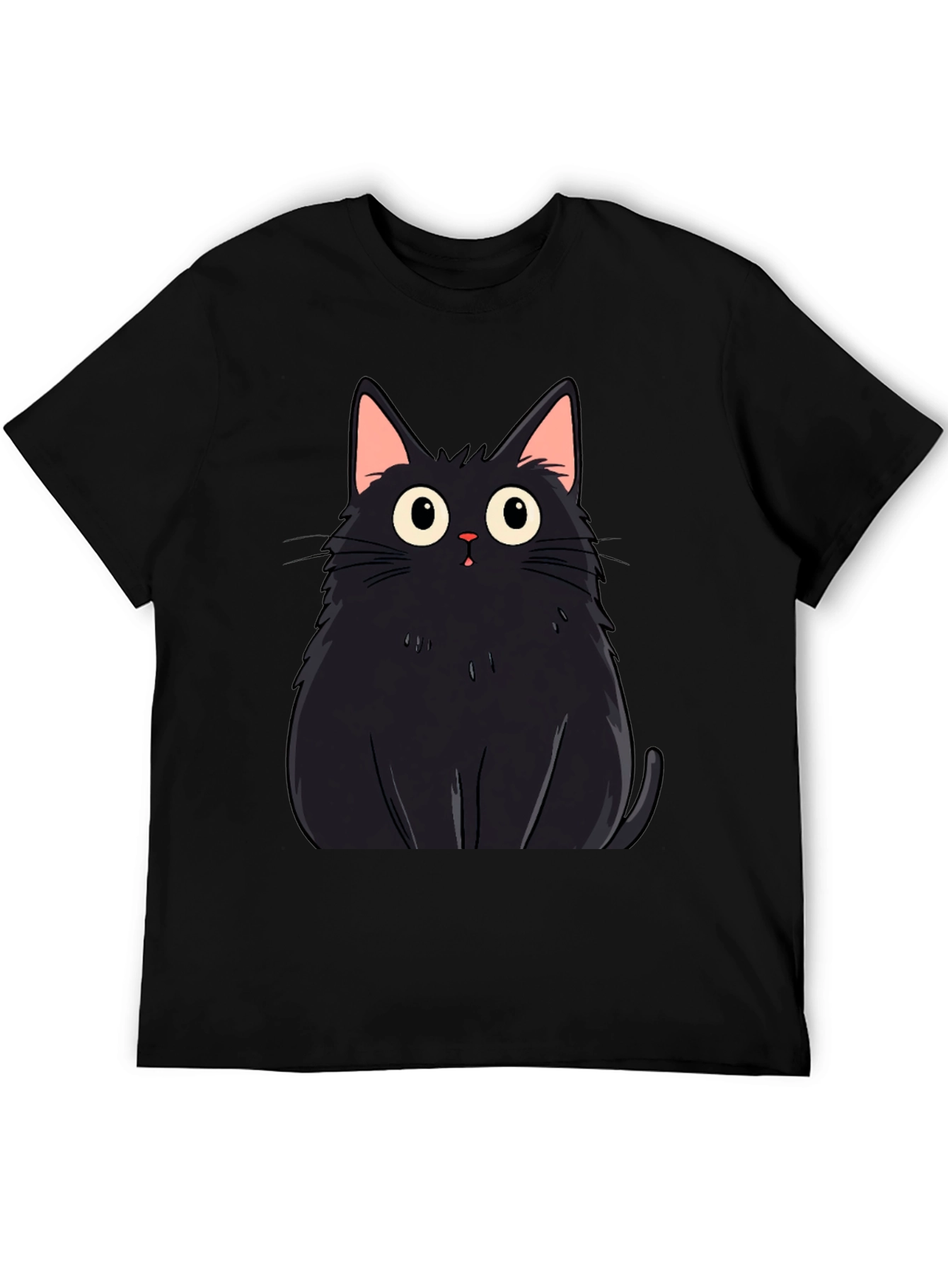 Black Black Cat Graphic Tee - Men's Casual T-Shirt view 5