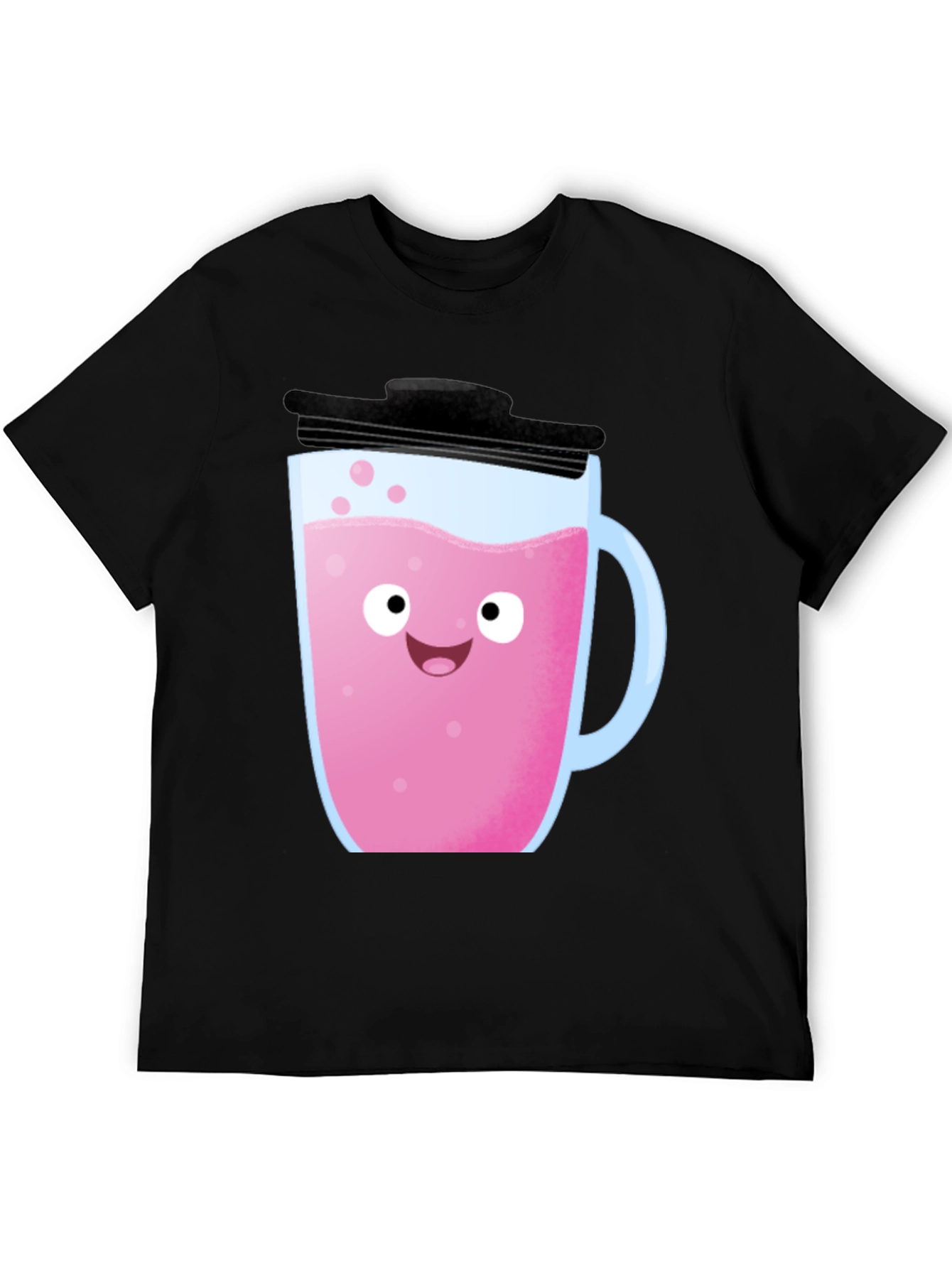 Black Cute Pink Drink Graphic Tee - Fun Kawaii Style! view 5