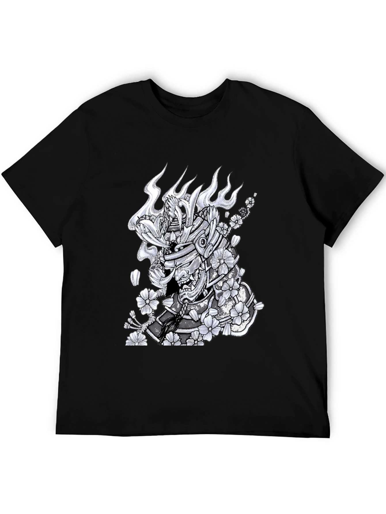 Black Samurai Warrior Graphic T-Shirt - Men's Black Tee view 5
