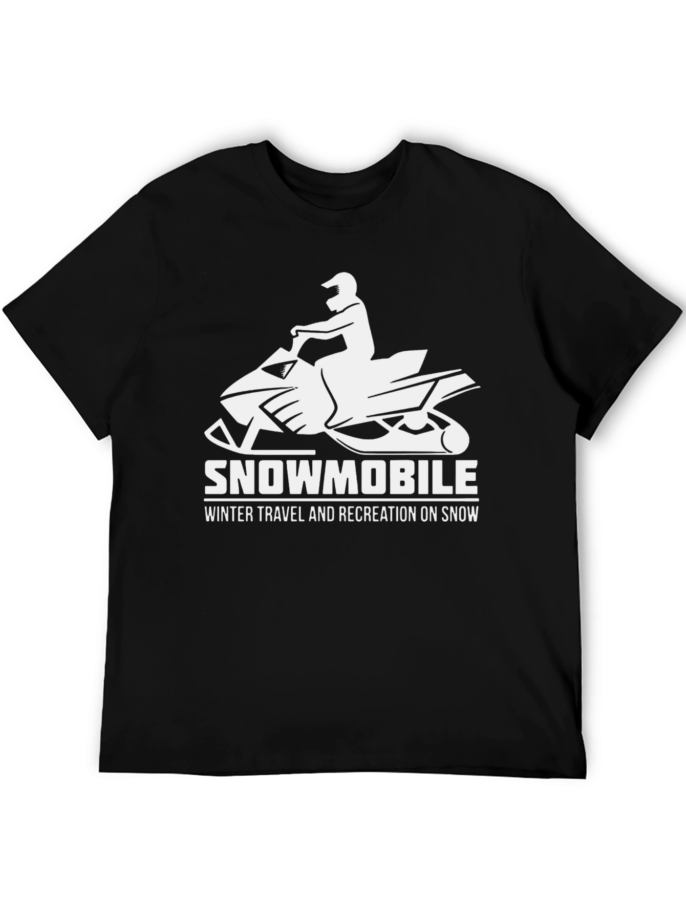 Black Snowmobile Winter Travel Recreation T-Shirt view 5