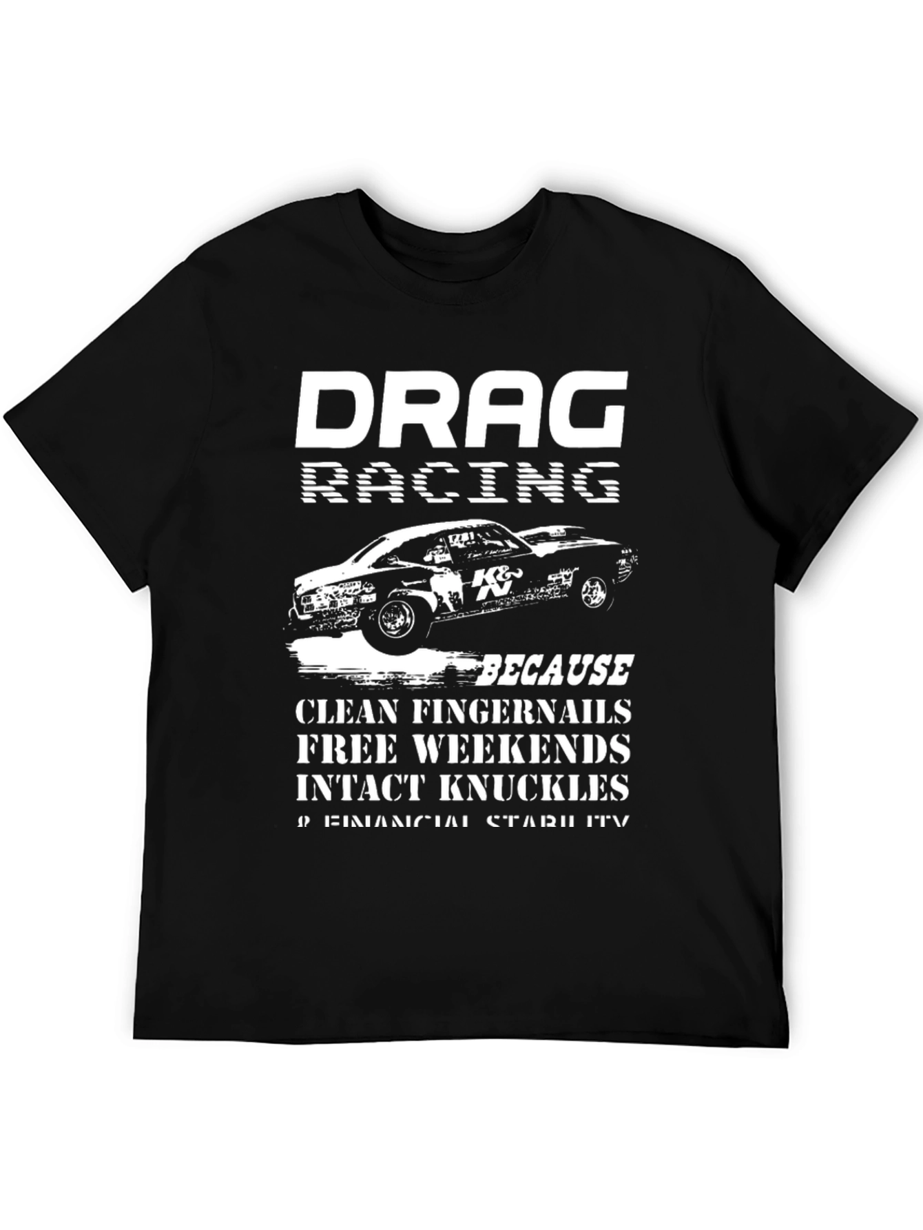 Black Drag Racing Graphic T-Shirt view 5