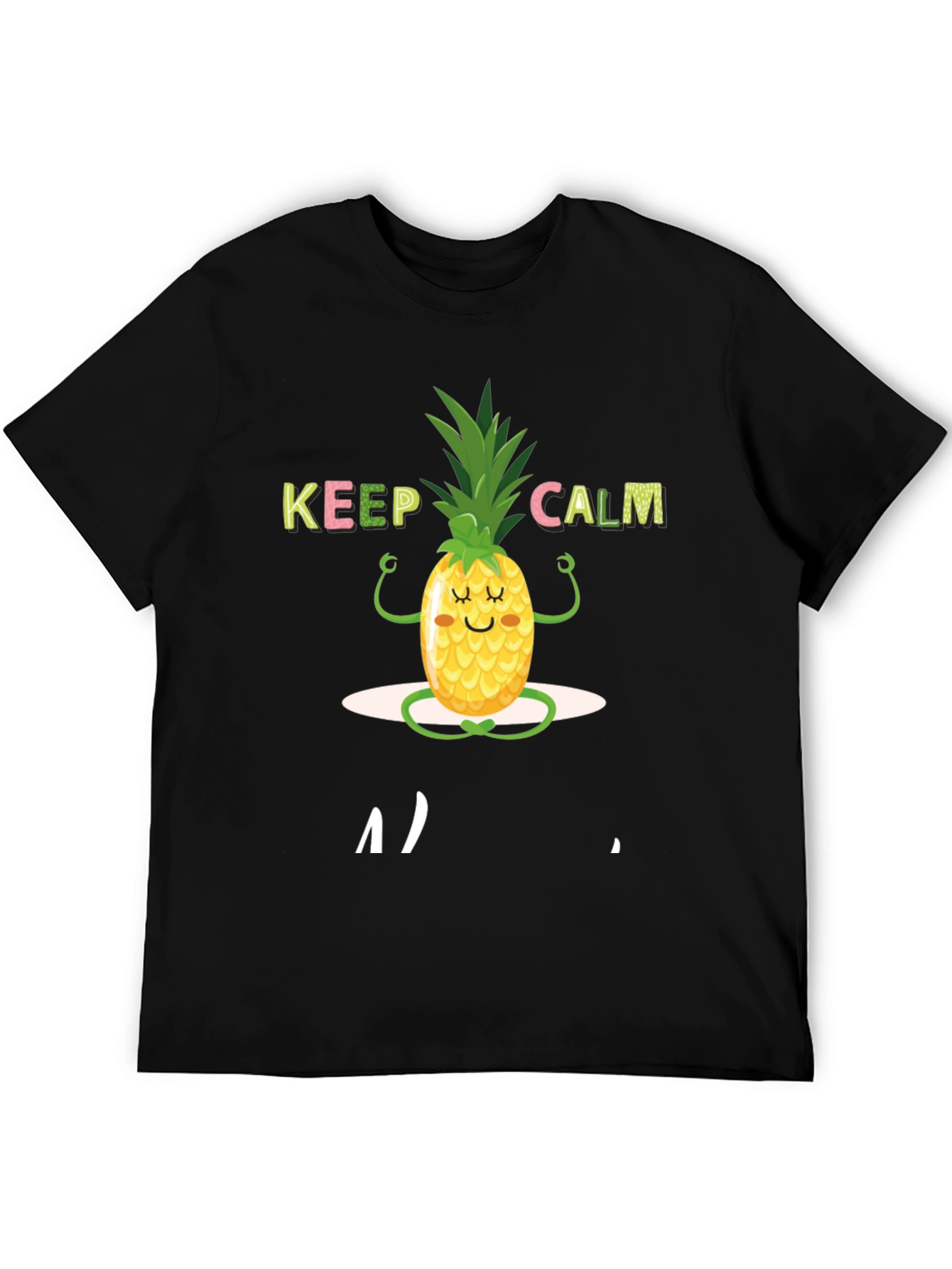 Black Keep Calm Pineapple T-Shirt view 5