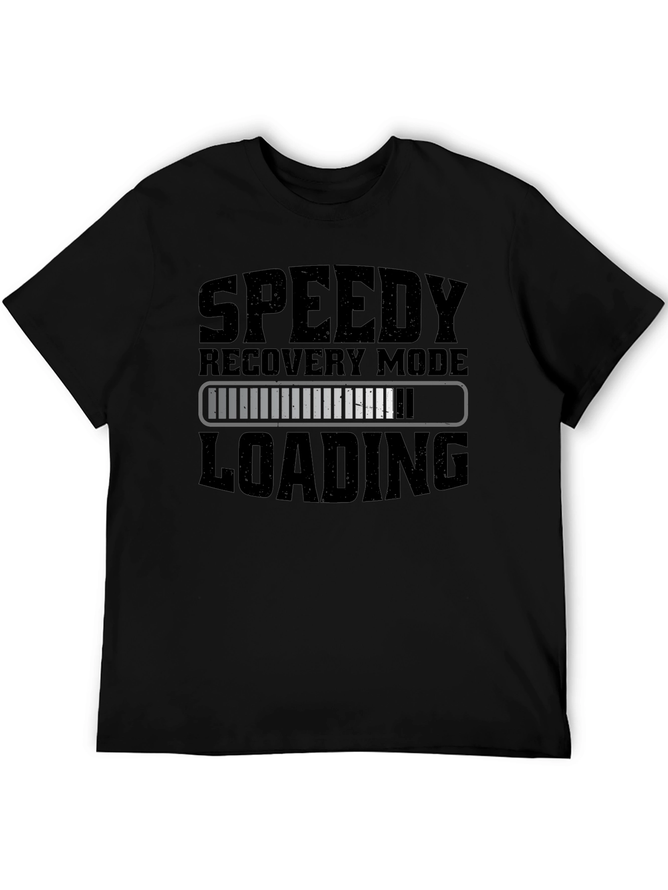 Black Speedy Recovery Mode Loading T-Shirt - Get Well Soon Gift view 5