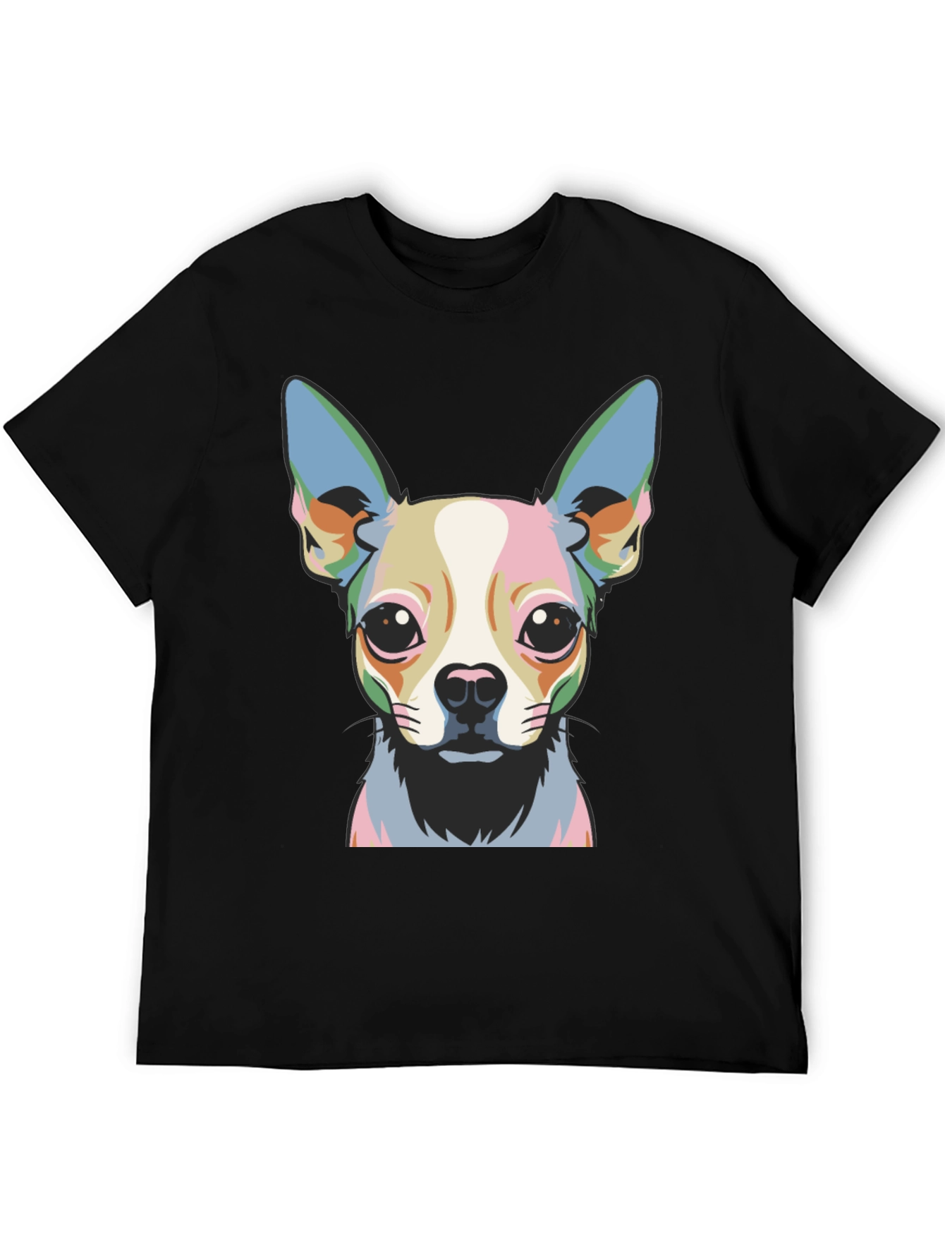 Black Chihuahua Pop Art Graphic Tee - Black view 5