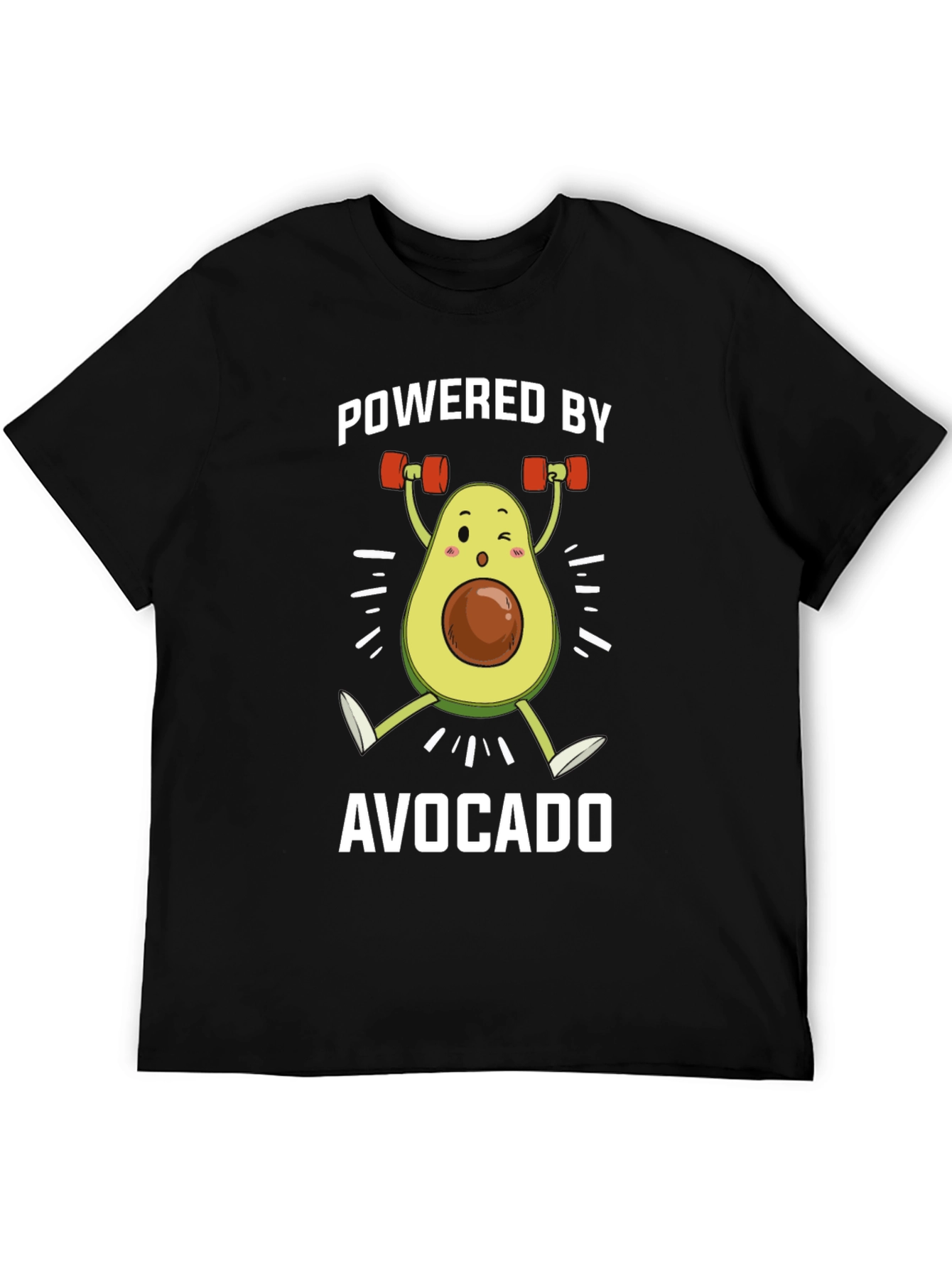 Black Powered by Avocado Black T-Shirt view 5