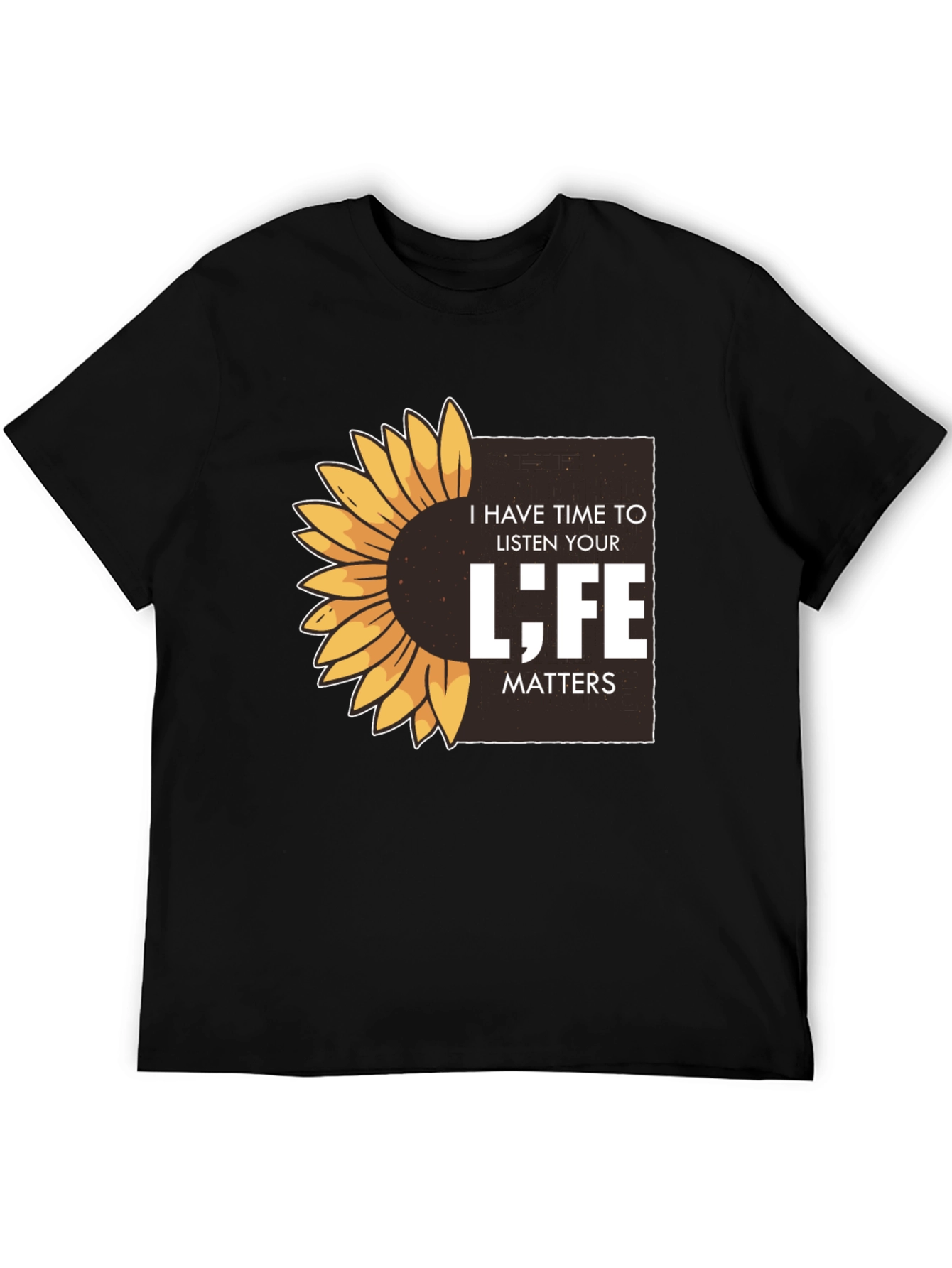 Black Sunflower 'Life Matters' Graphic T-Shirt view 5
