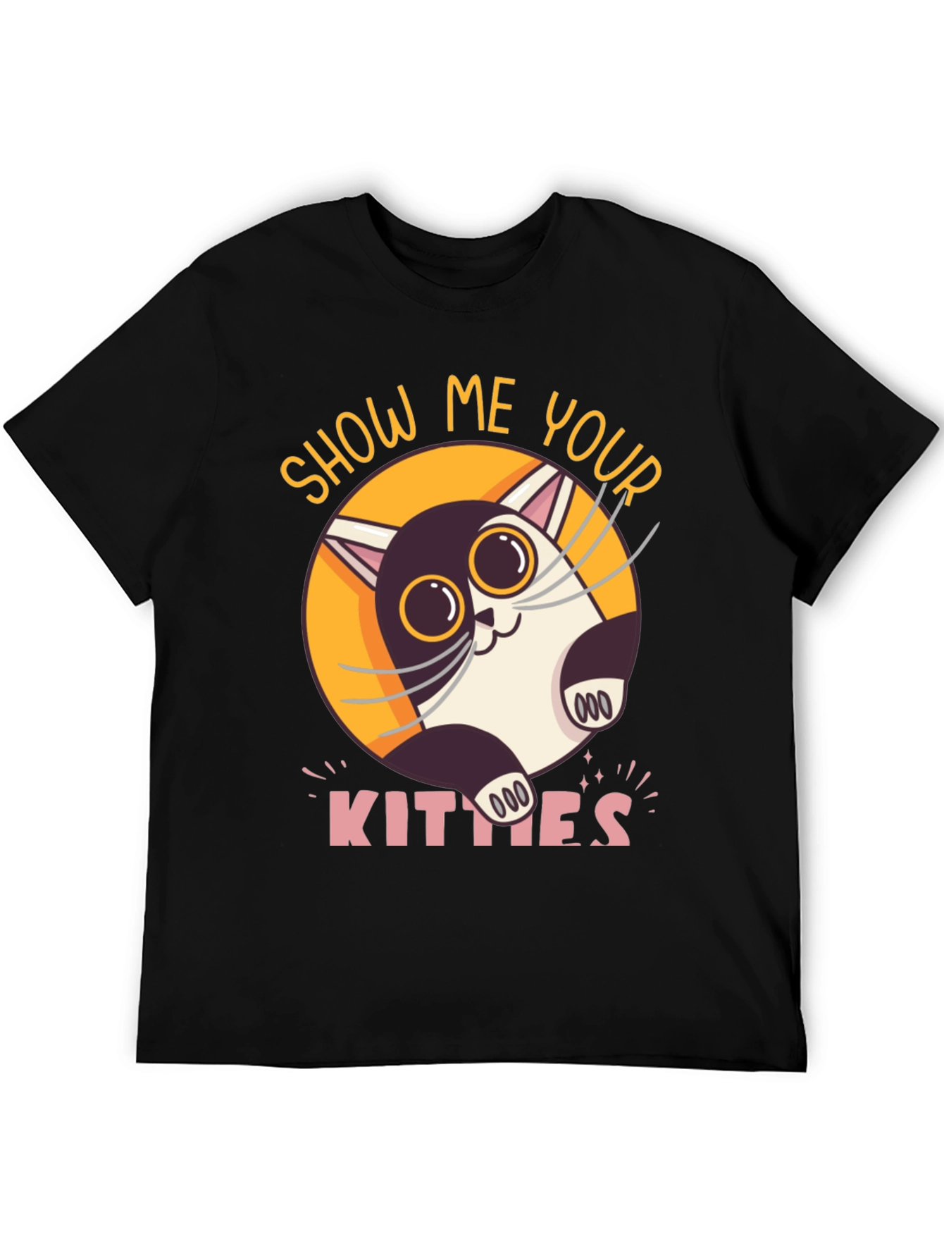 Black Show Me Your Kitties Graphic T-Shirt view 5