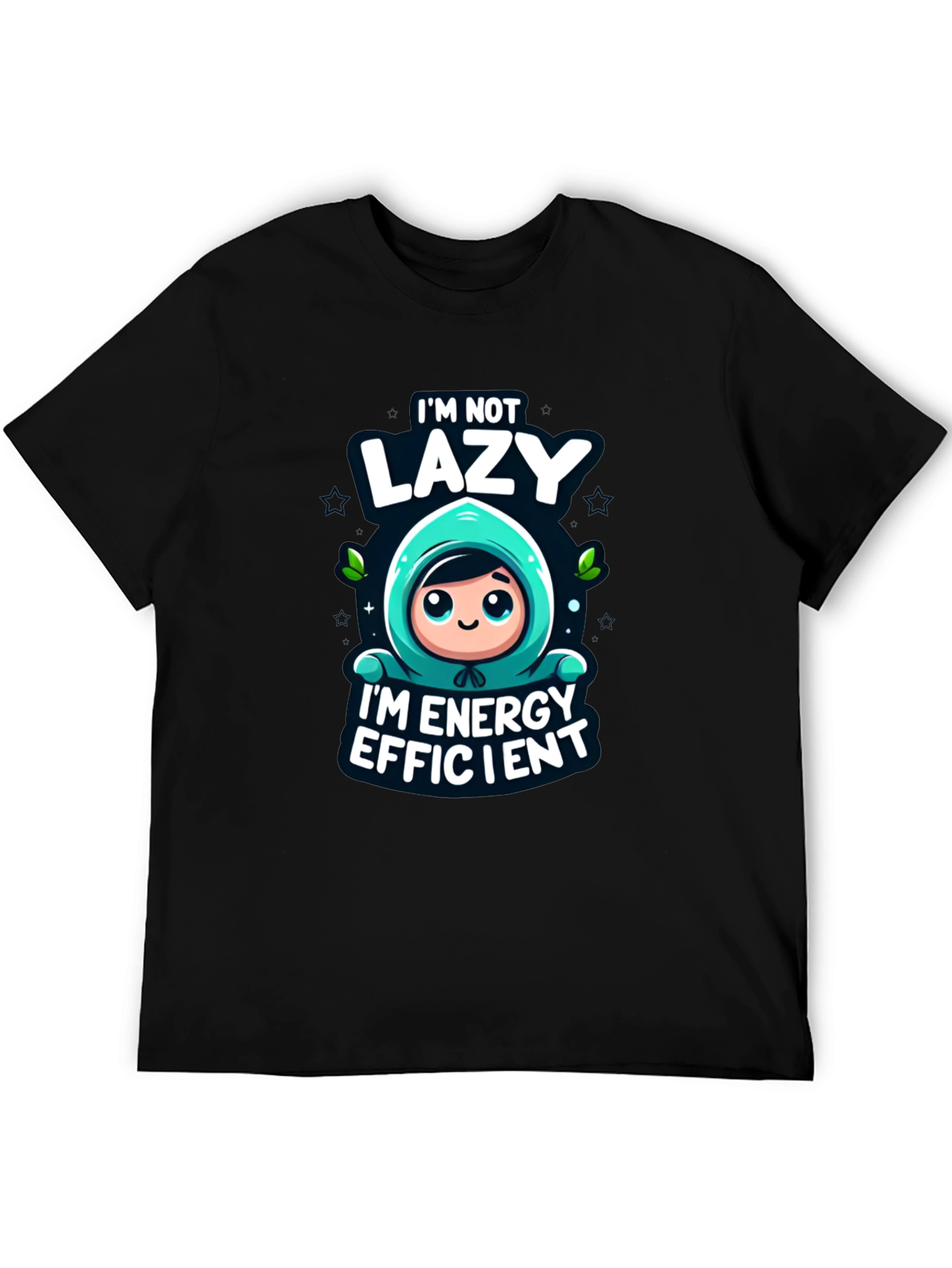 Black Funny Energy Efficient Black Graphic Tee view 5