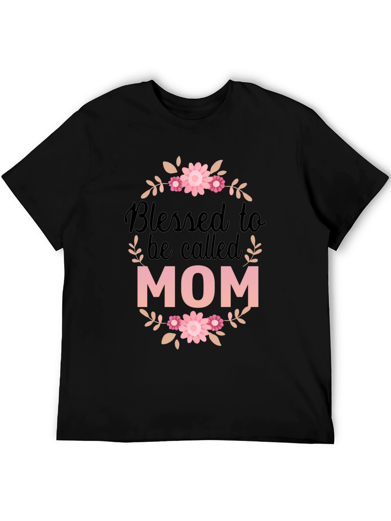 Black Blessed Mom Graphic Tee - Black T-Shirt view 5
