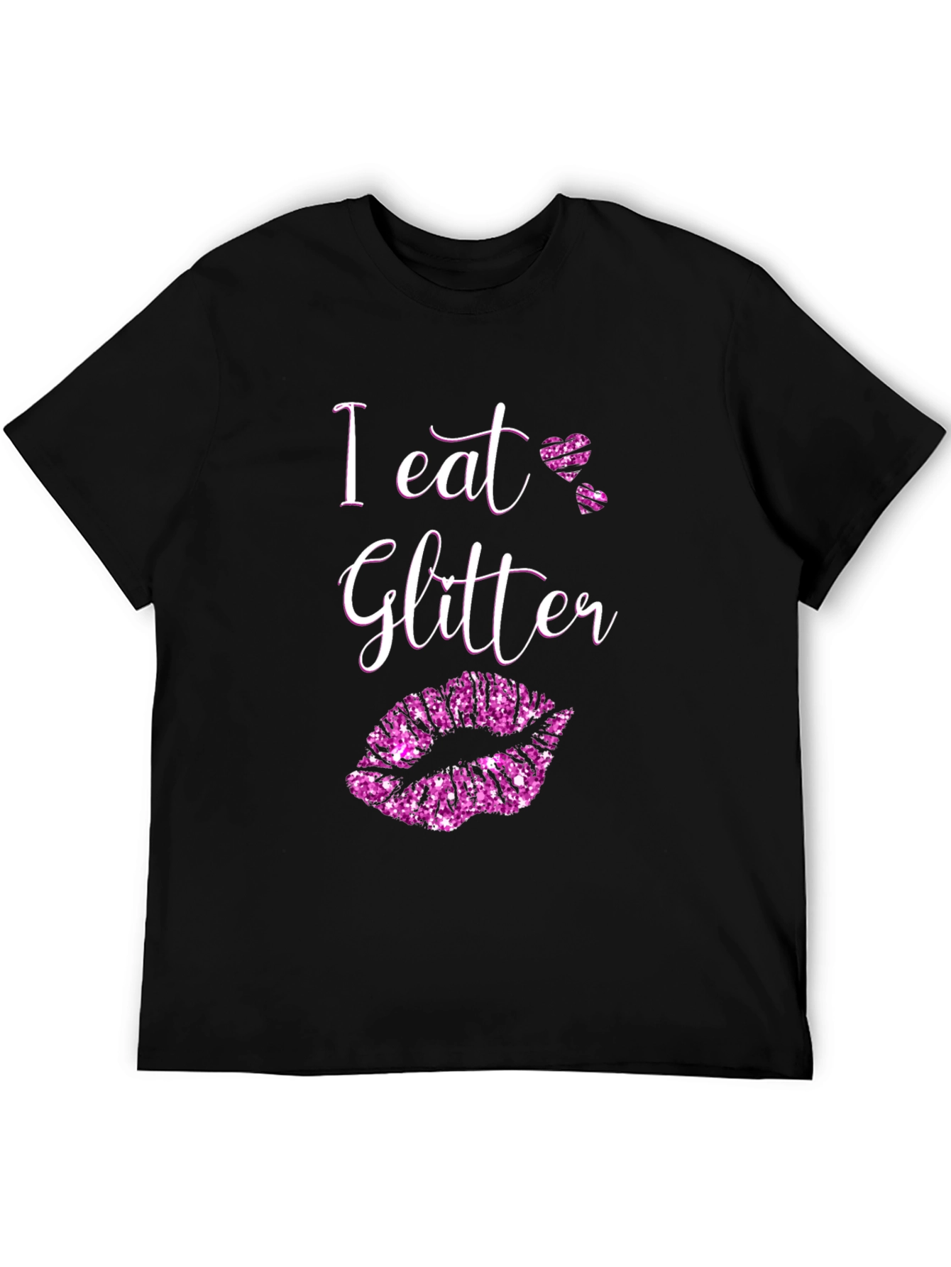 Black I Eat Glitter Black T-Shirt view 5