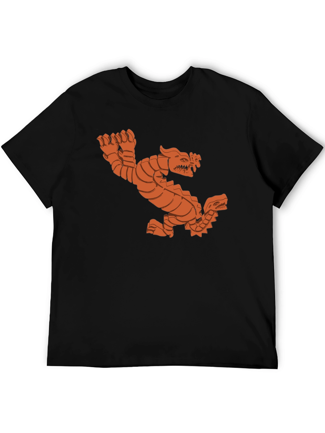 Black Double Dragon Graphic Tee - Black Cotton T-Shirt view 5