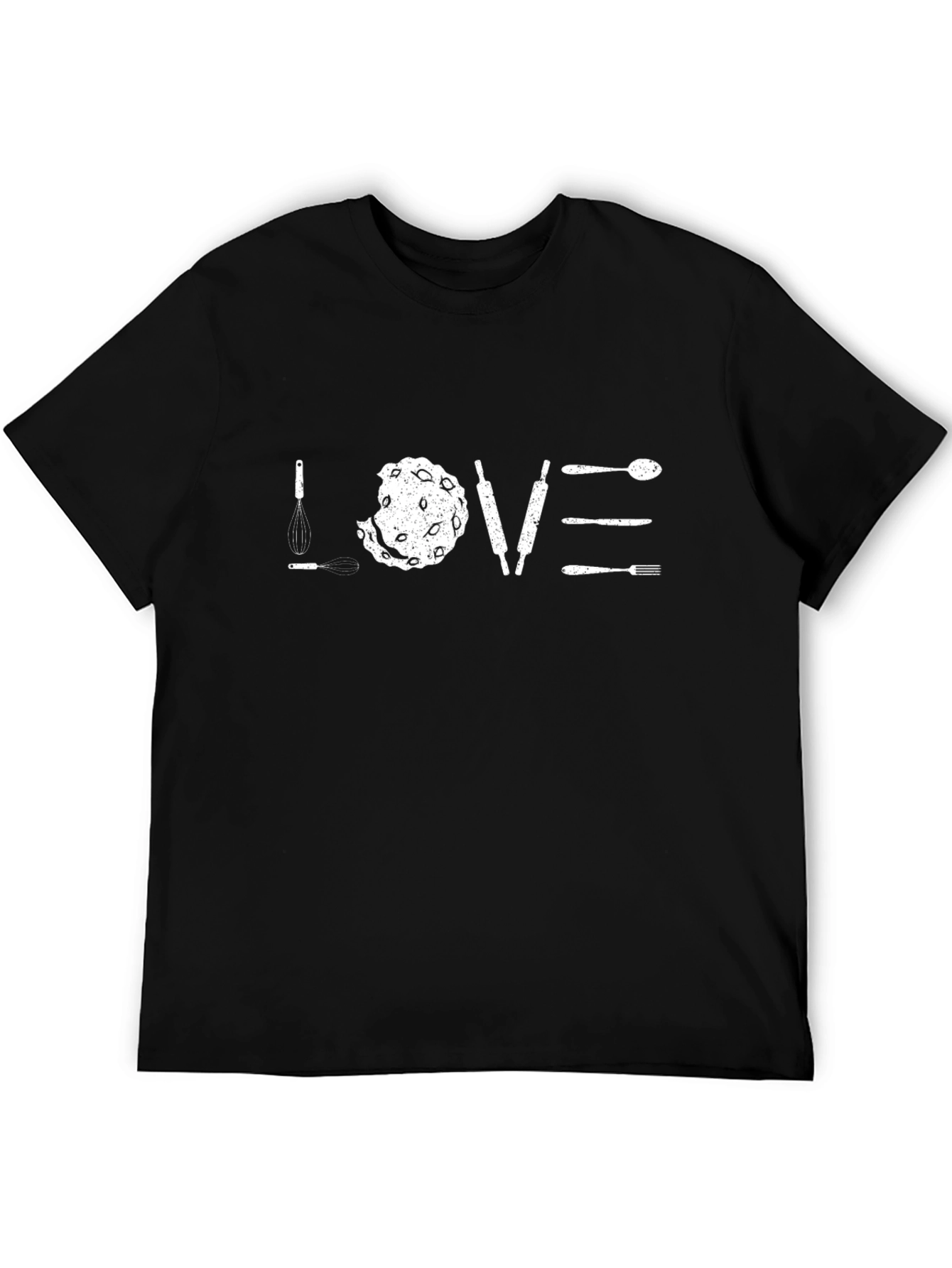 Black Love to Bake Crew Neck T-Shirt view 5