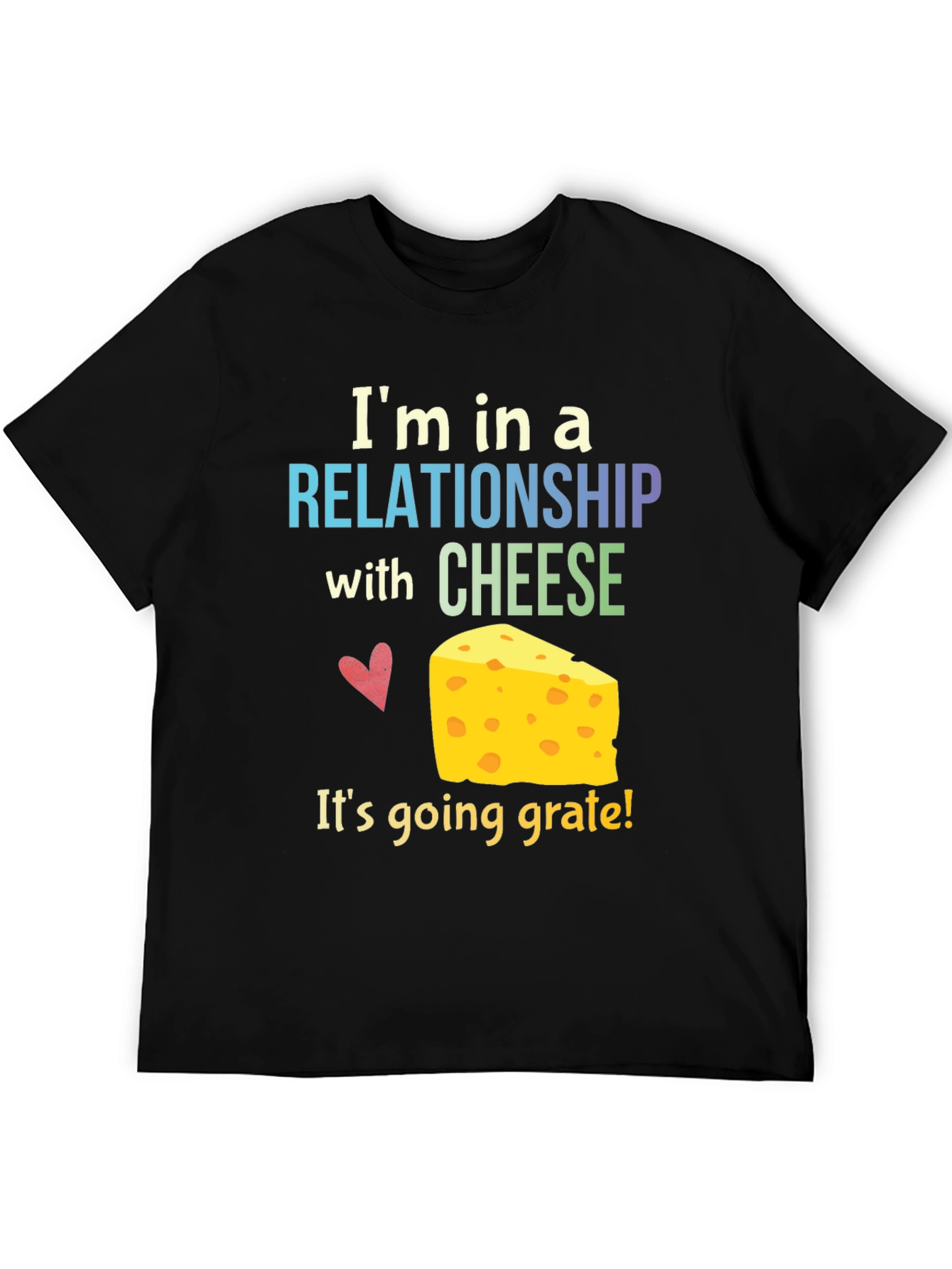 Black Cheese Lover T-Shirt: Relationship with Cheese view 5