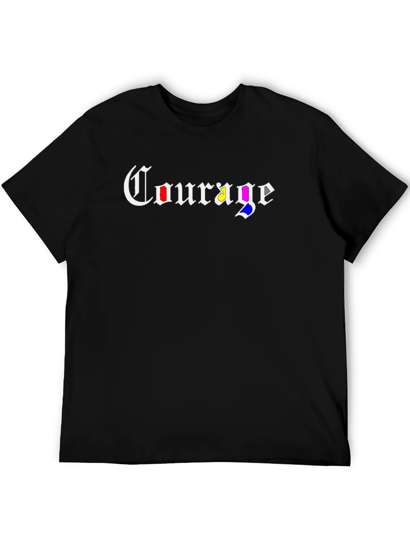 Black Courage Colorful Gothic T-Shirt view 5