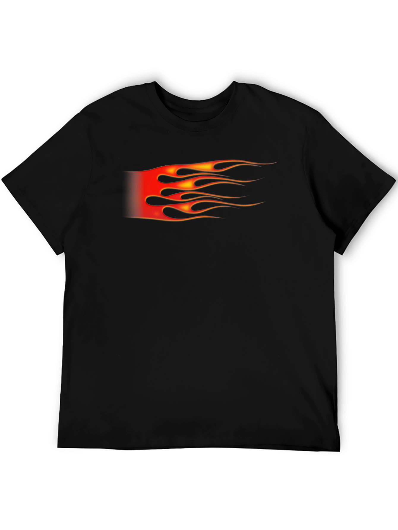 Black Fiery Flames Graphic Tee - Black view 5