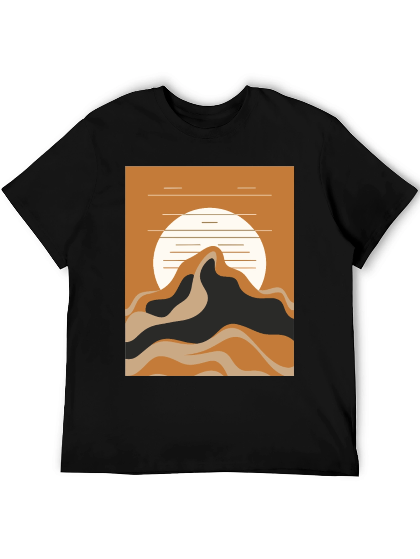 Black Mountain Sunset Graphic Tee - Black Cotton Blend view 5