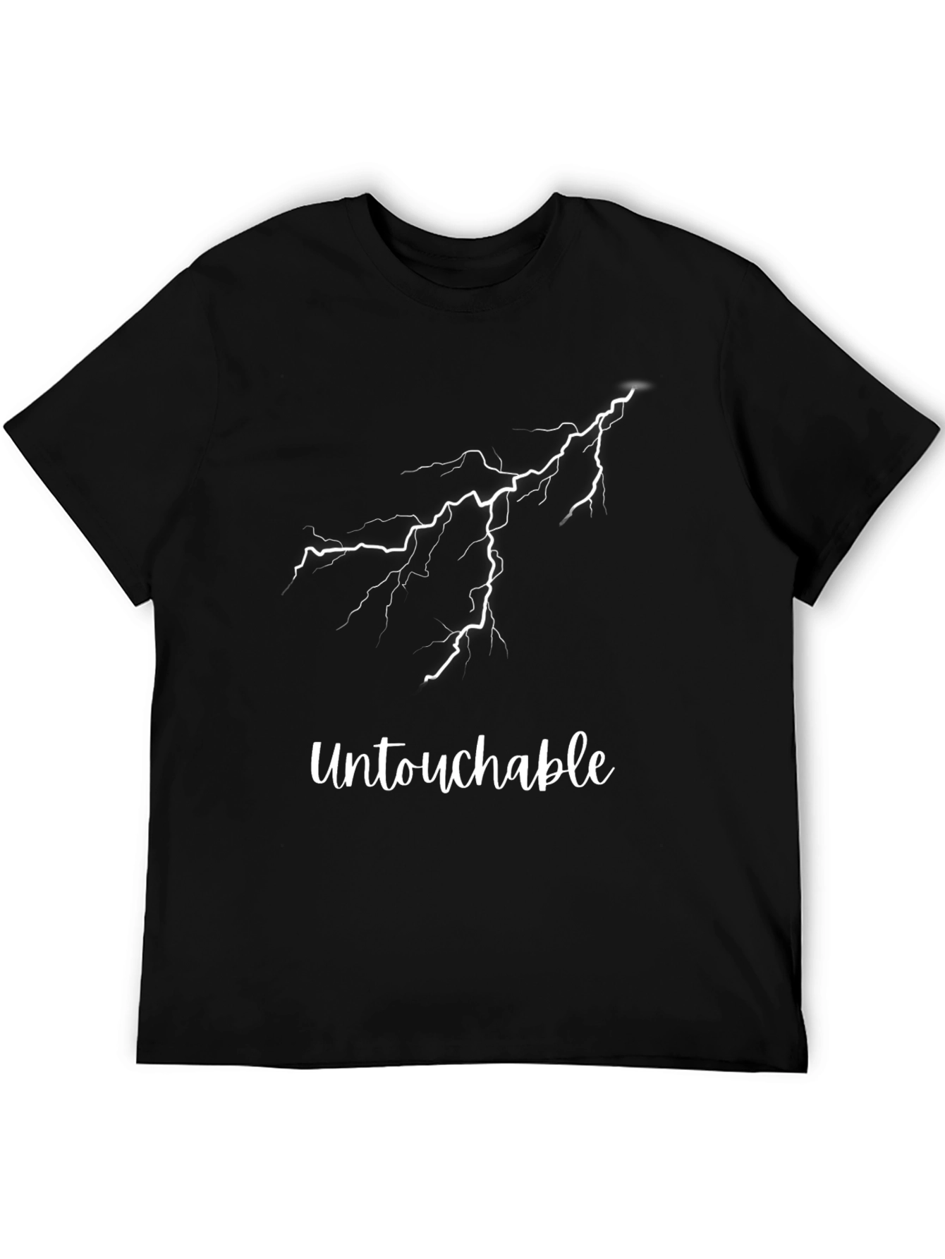 Black Untouchable Lightning Bolt Graphic Tee view 5