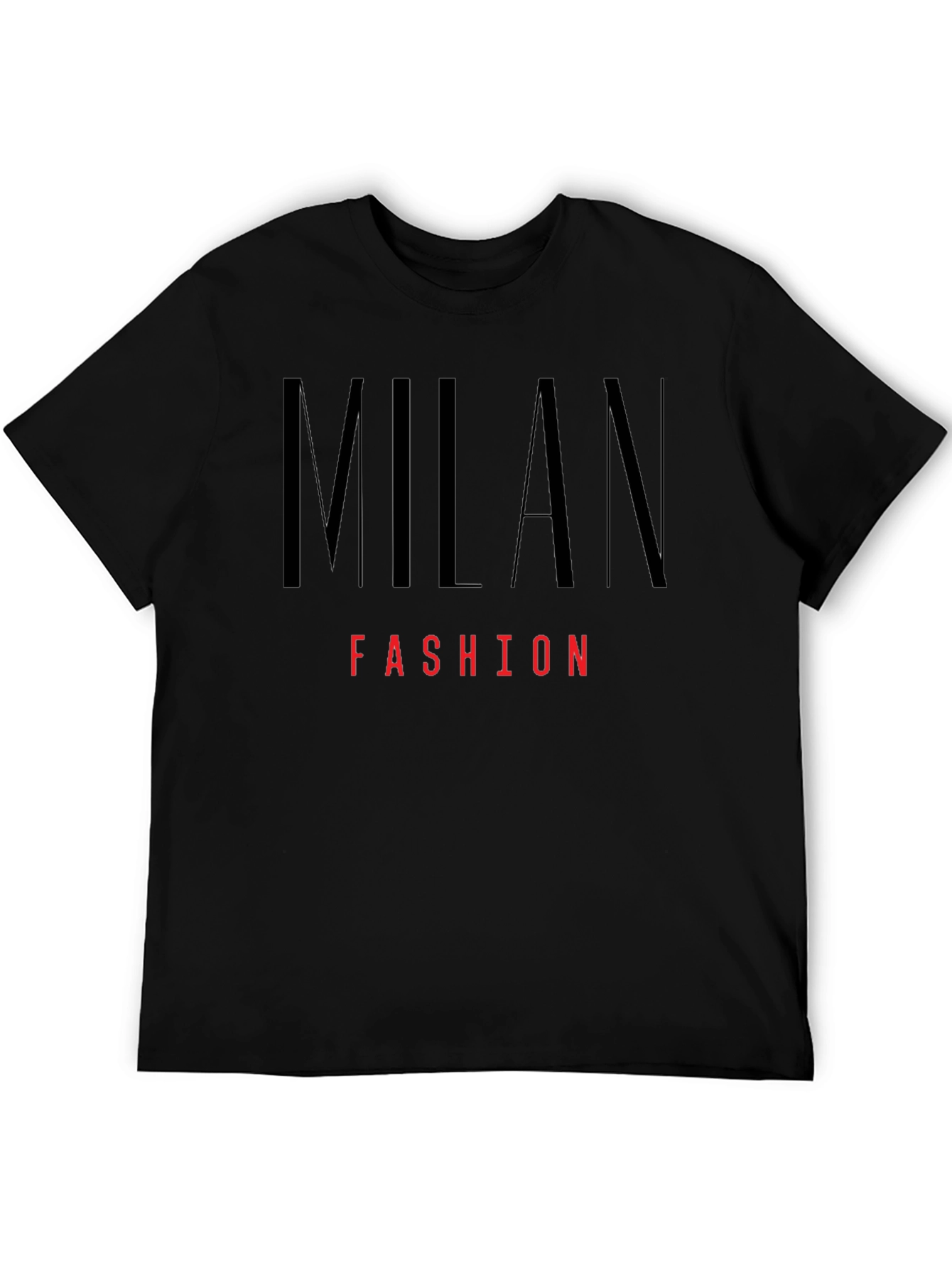 Black Milan Fashion Graphic Tee - Stylish Black T-Shirt view 5