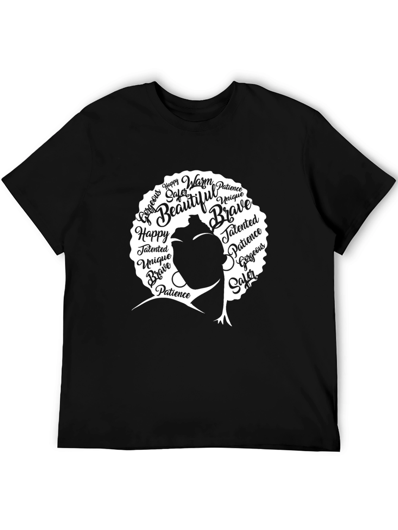 Black Empowered Woman Black T-Shirt - Words of Affirmation Design view 5