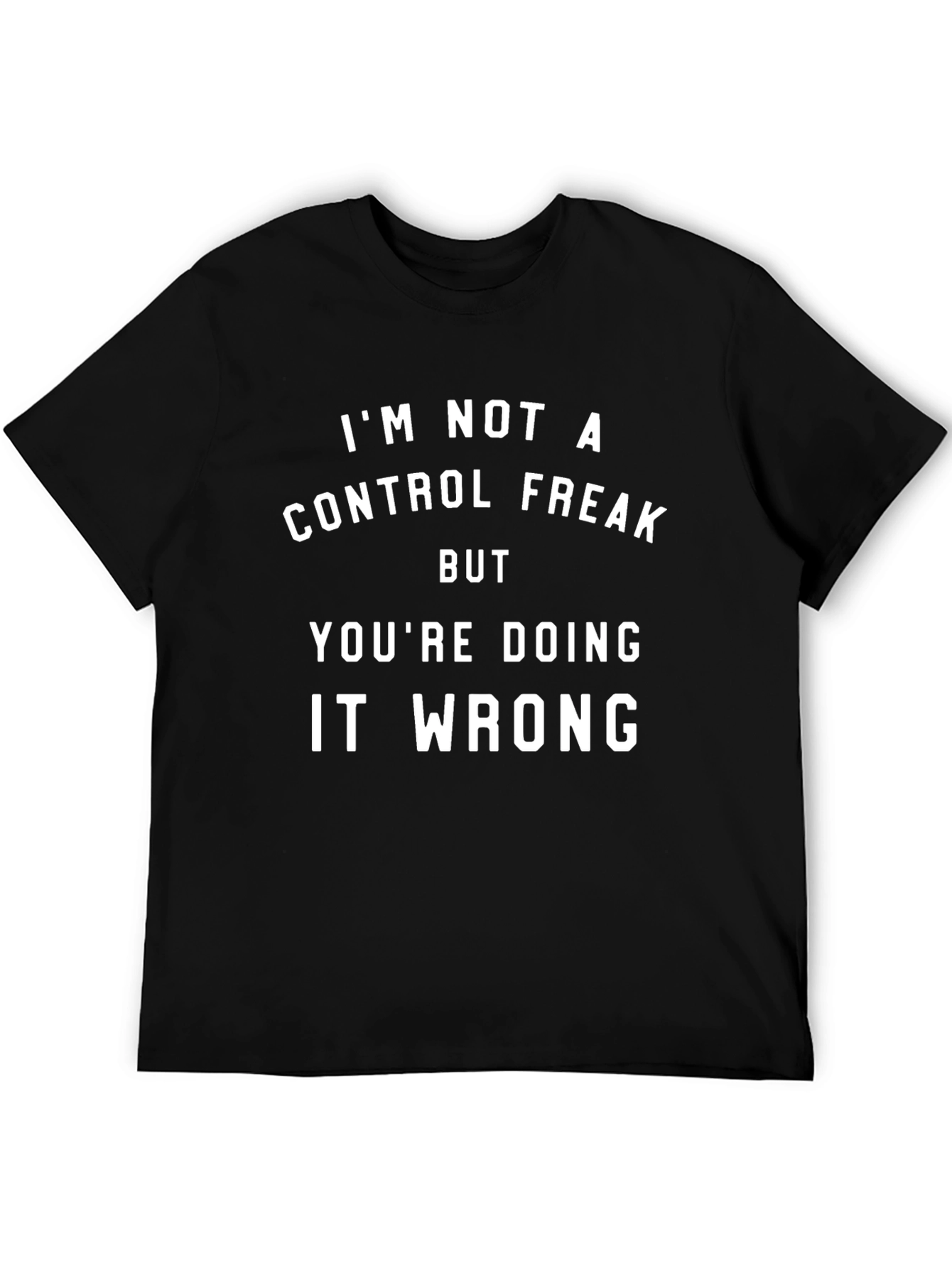 Black Funny 'Control Freak' Graphic Tee - Black T-Shirt view 5