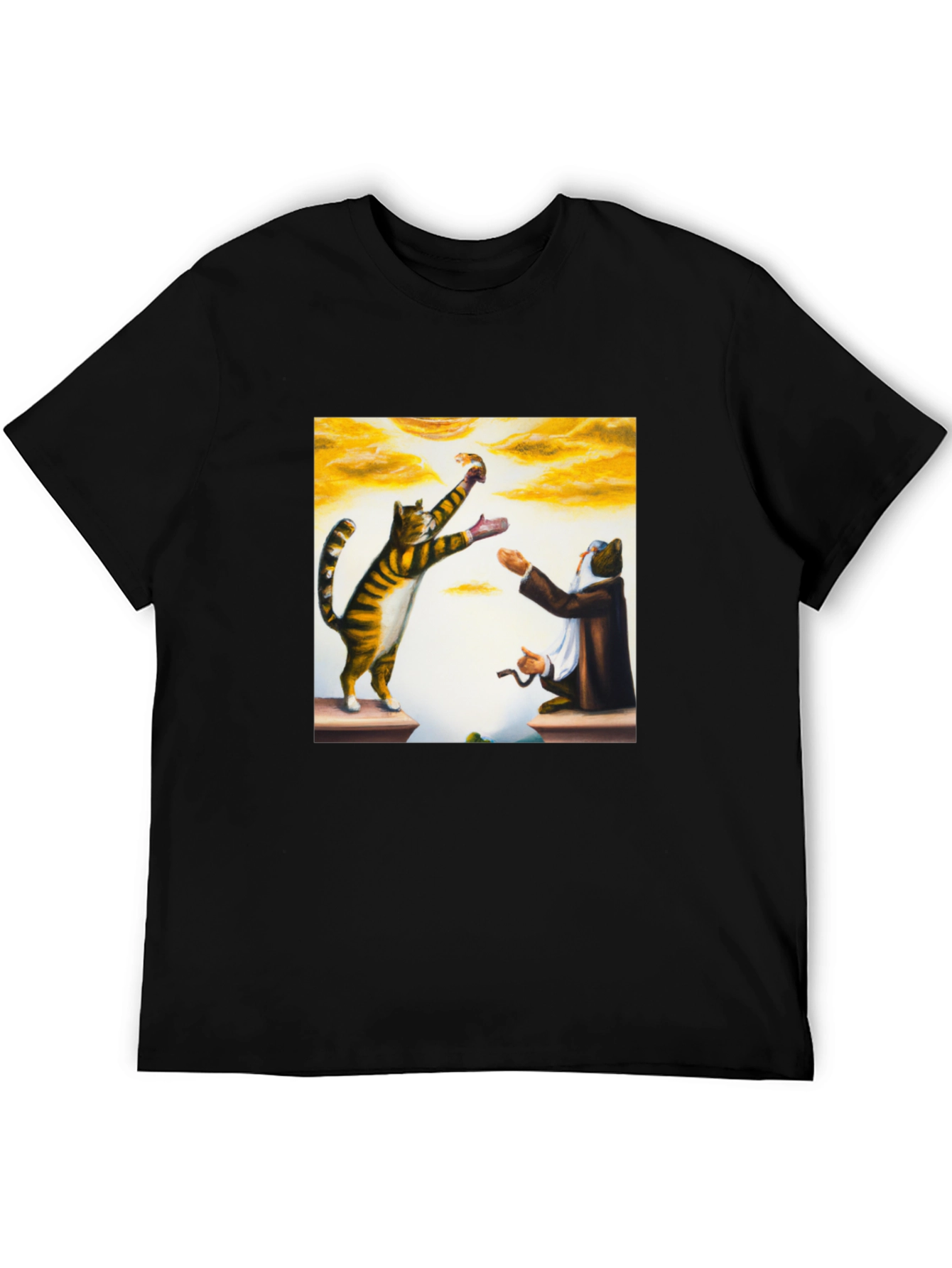 Black Cat & Wizard T-Shirt: Funny Feline Magic Tee view 5
