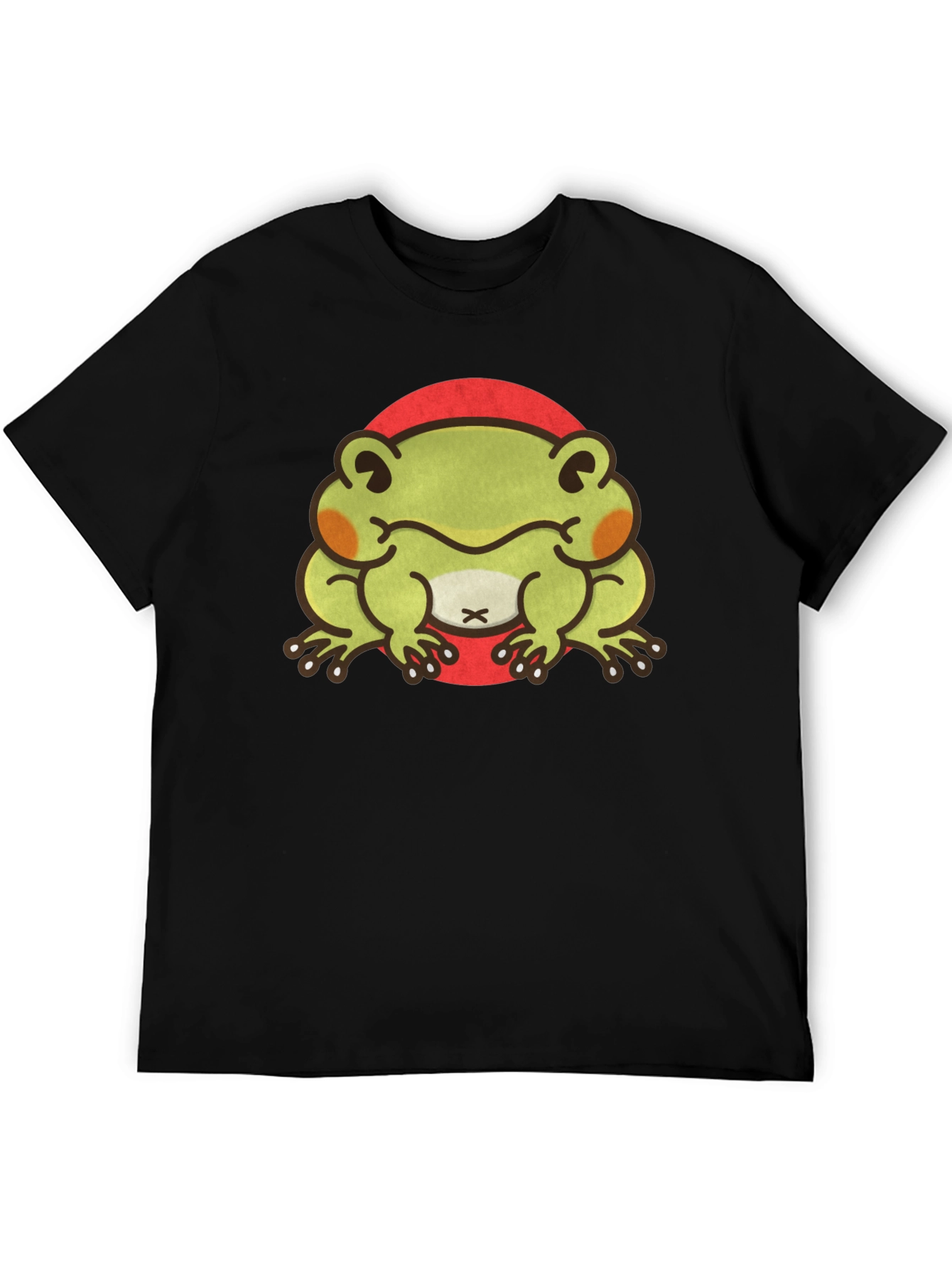 Black Cute Frog Graphic Tee - Unisex Black T-Shirt view 5
