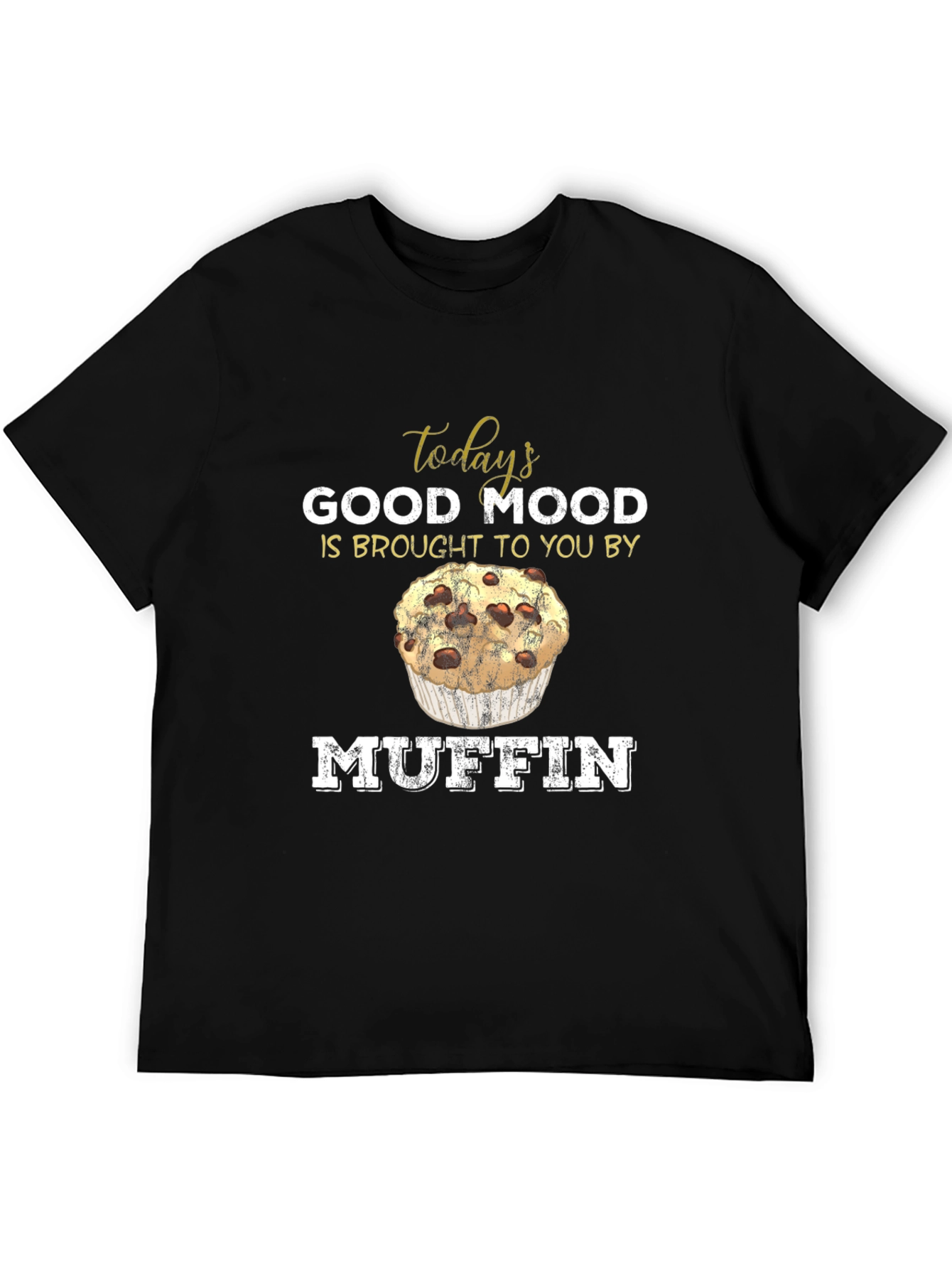 Black Muffin Mood T-Shirt - Funny Foodie Tee view 5