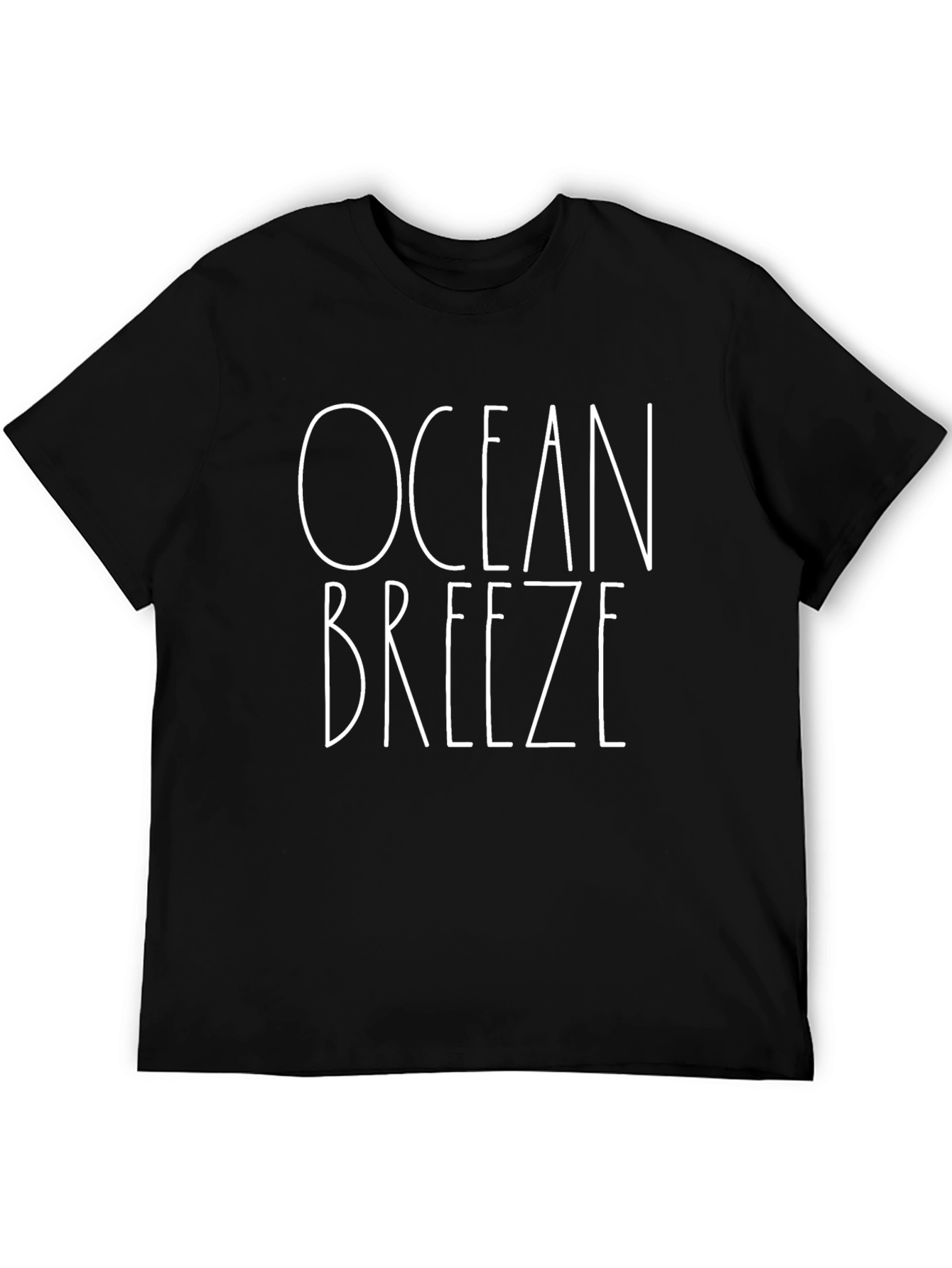 Black Ocean Breeze Black Graphic T-Shirt view 5