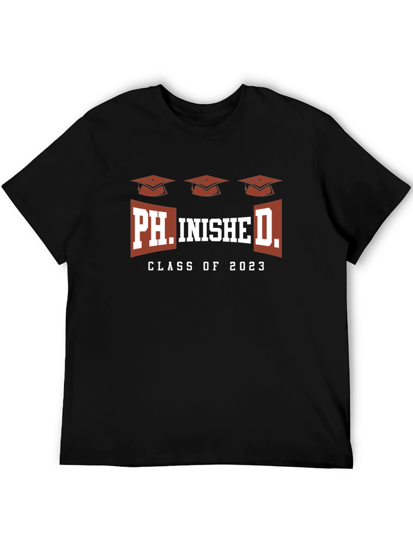 Black Ph.inishe D. Class of 2023 Graduation T-Shirt view 5