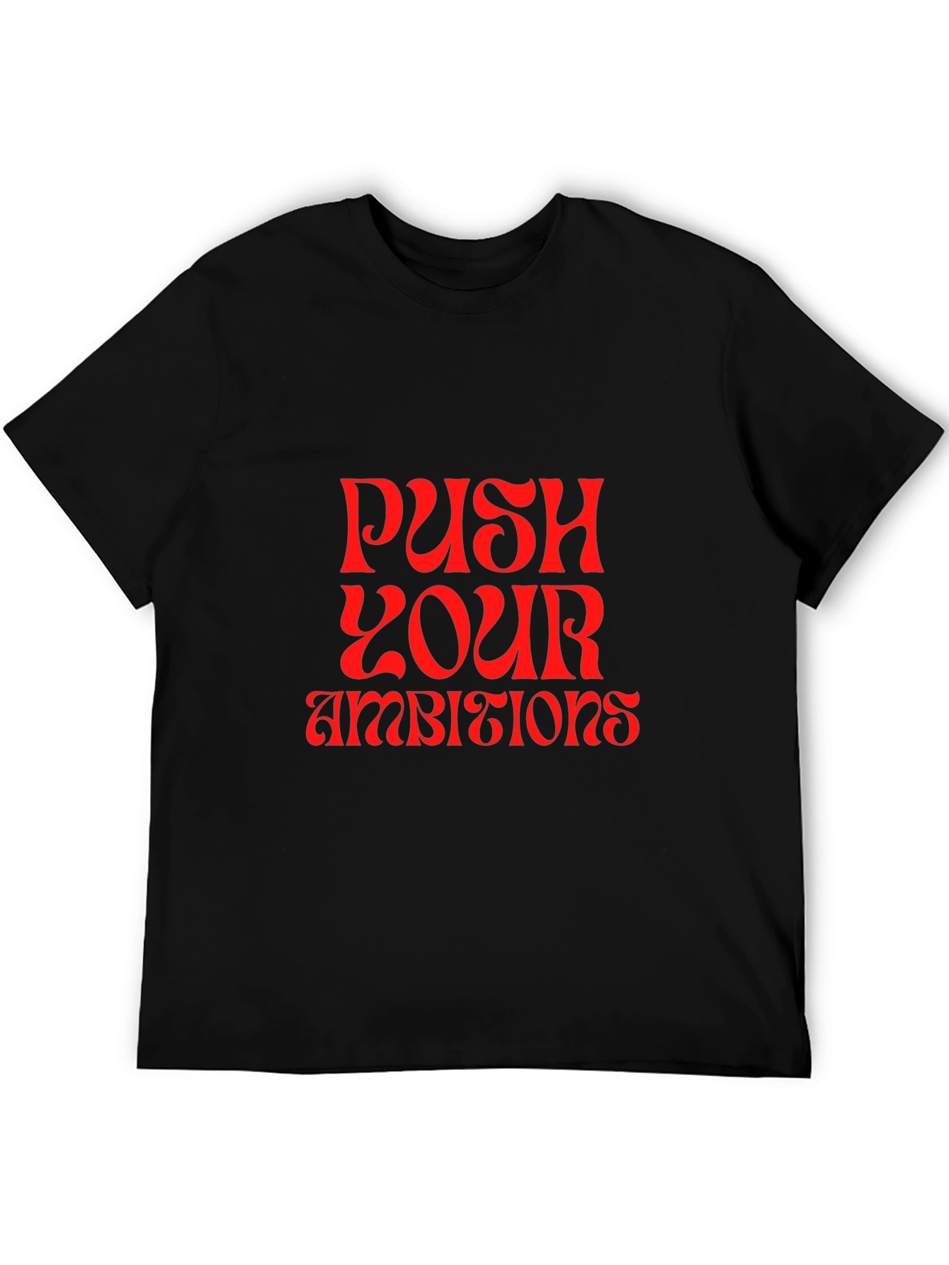 Black Push Your Ambitions Graphic Tee view 5
