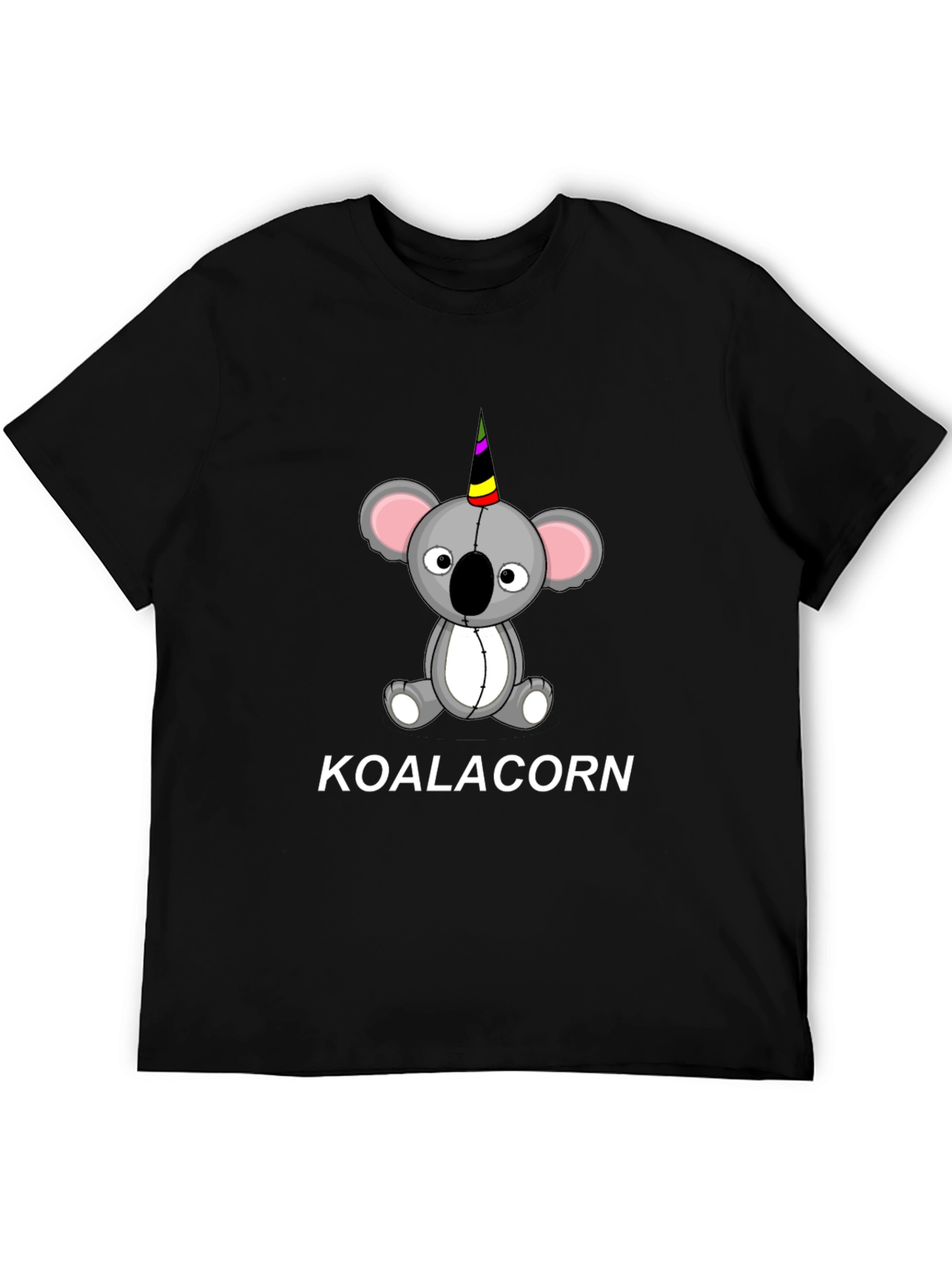 Black Koalacorn Black T-Shirt - Unisex Graphic Tee view 5
