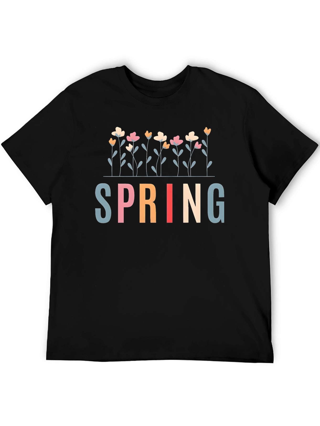 Black Floral Spring T-Shirt - Stylish Casual Wear view 5