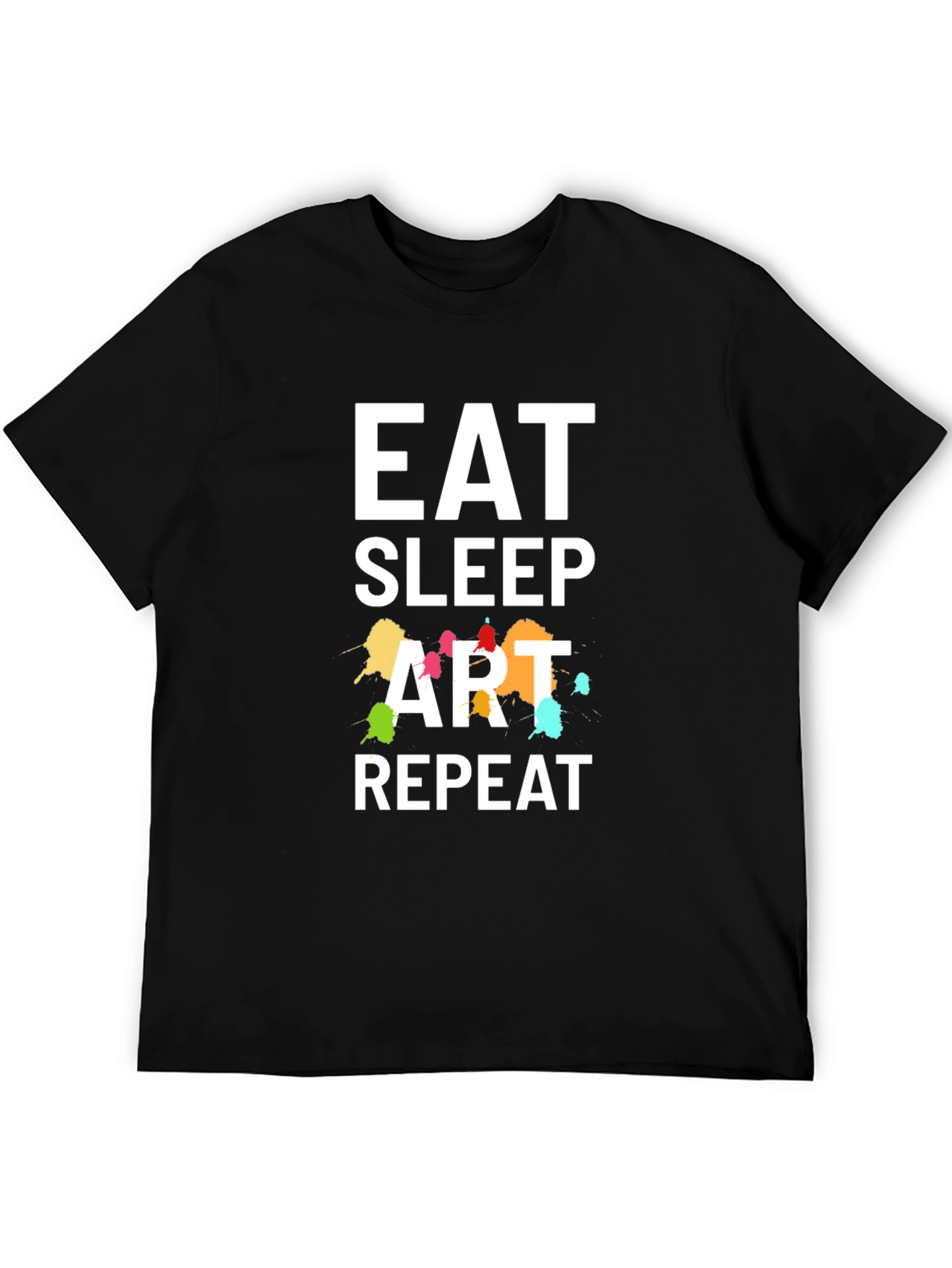 Black Eat Sleep Art Repeat Graphic T-Shirt view 5