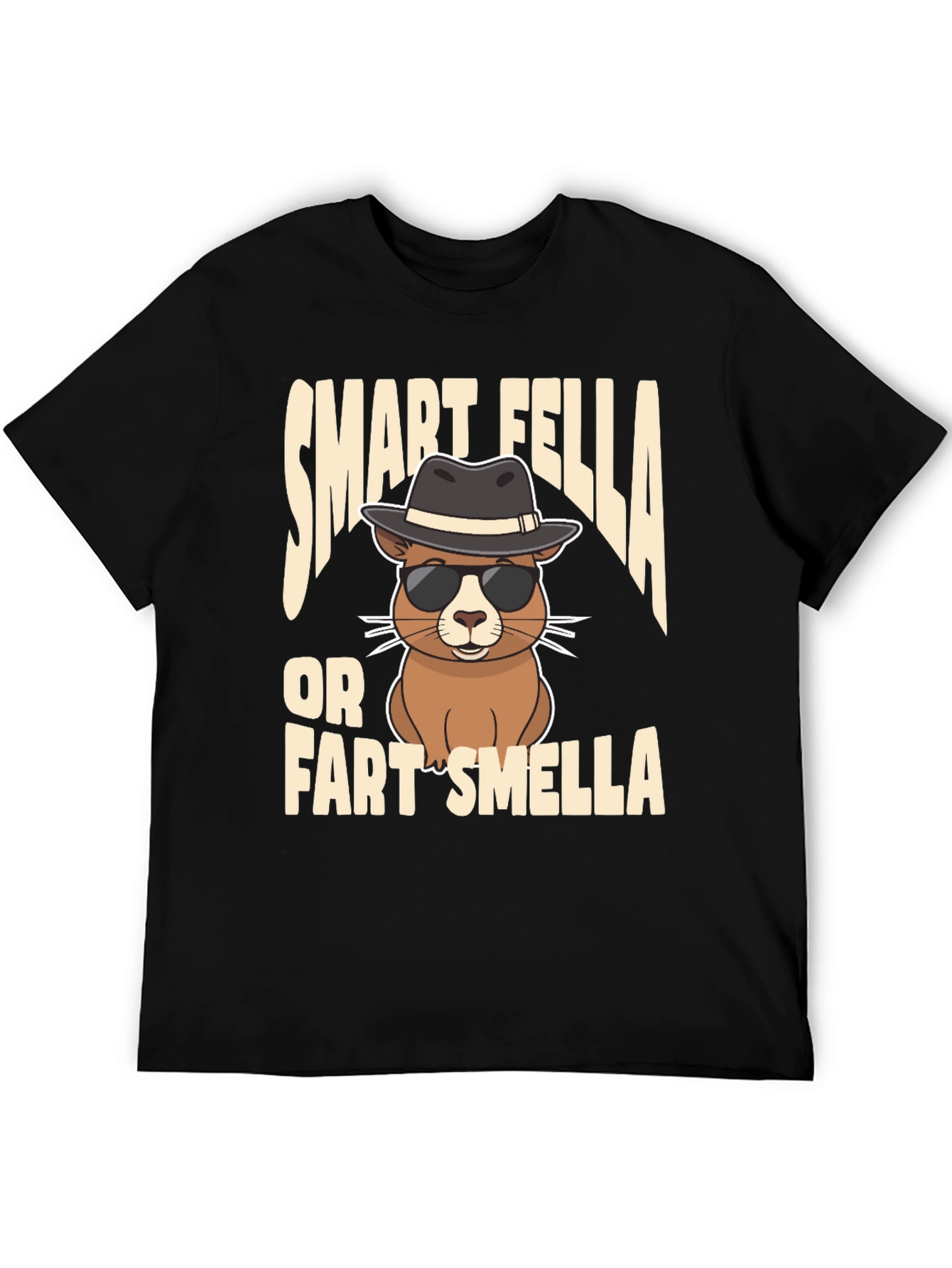 Black Smart Fella or Fart Smella T-Shirt view 5