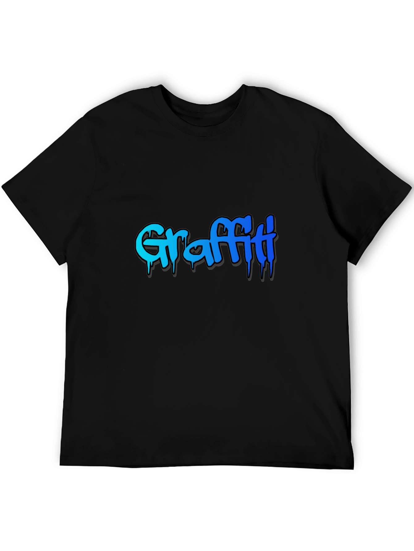 Black Graffiti Style Graphic Print T-Shirt view 5