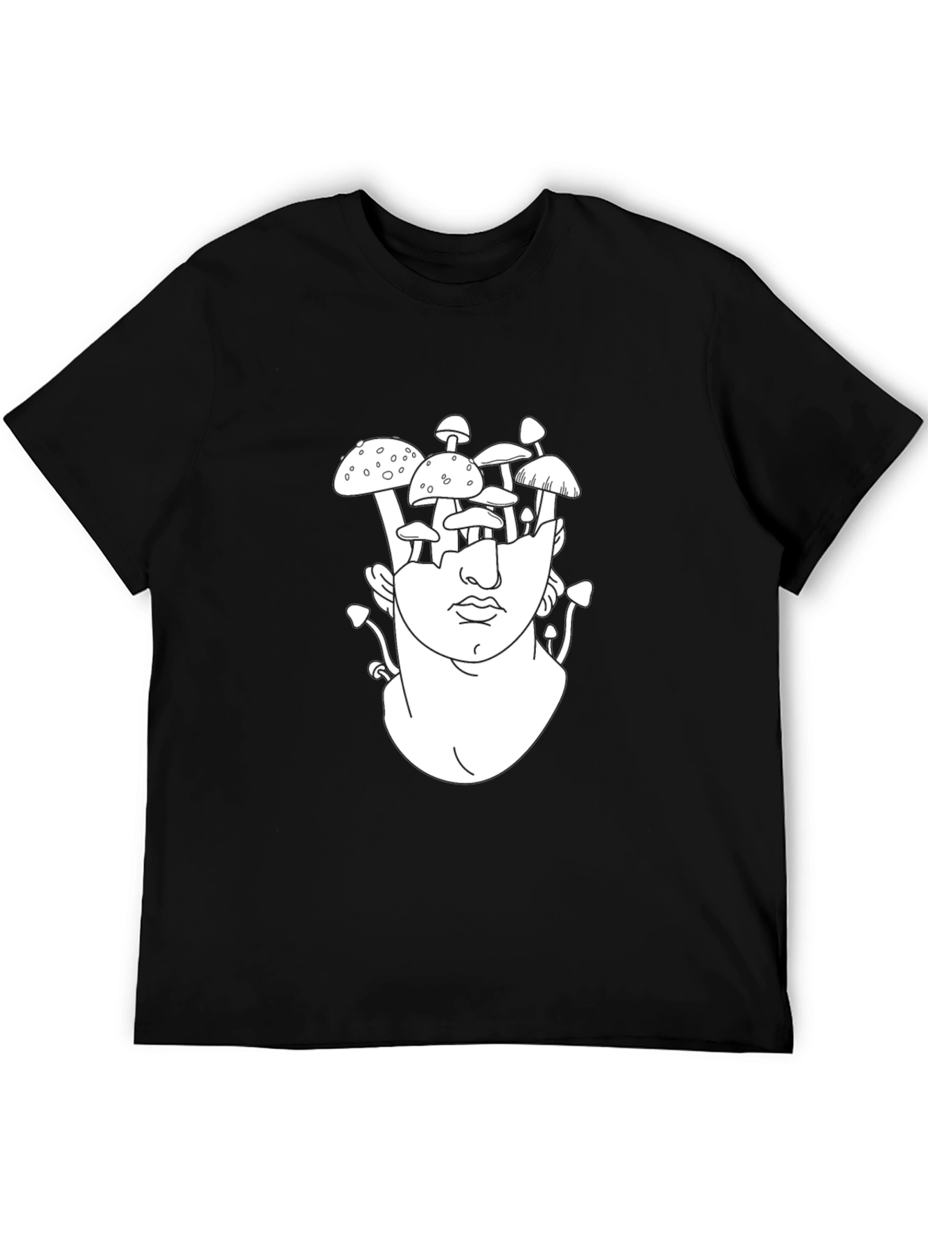 Black Mushroom Mind Graphic Tee - Unique Art T-Shirt view 5