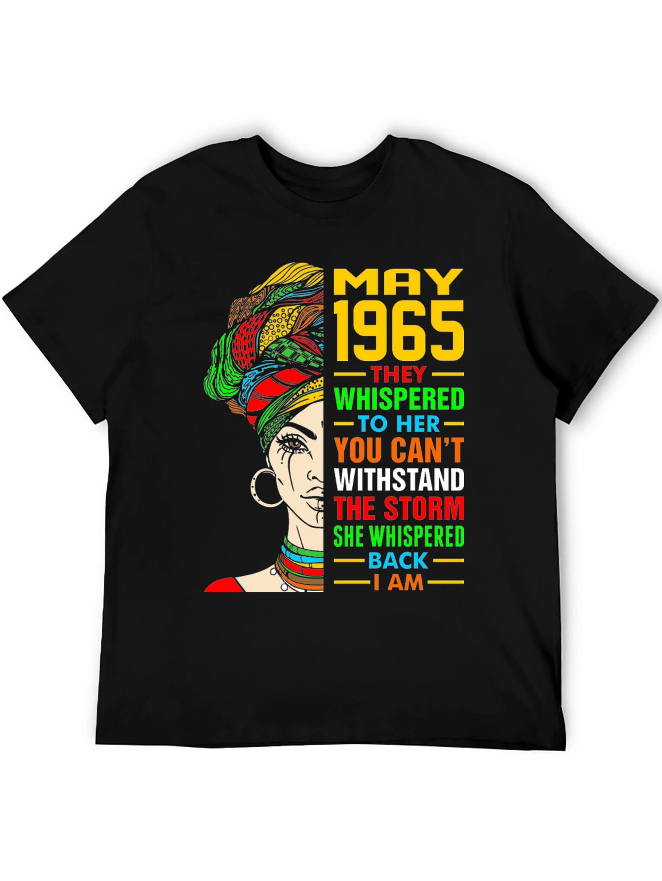 Black May 1965 Woman T-Shirt - Empowering Birthday Gift view 5