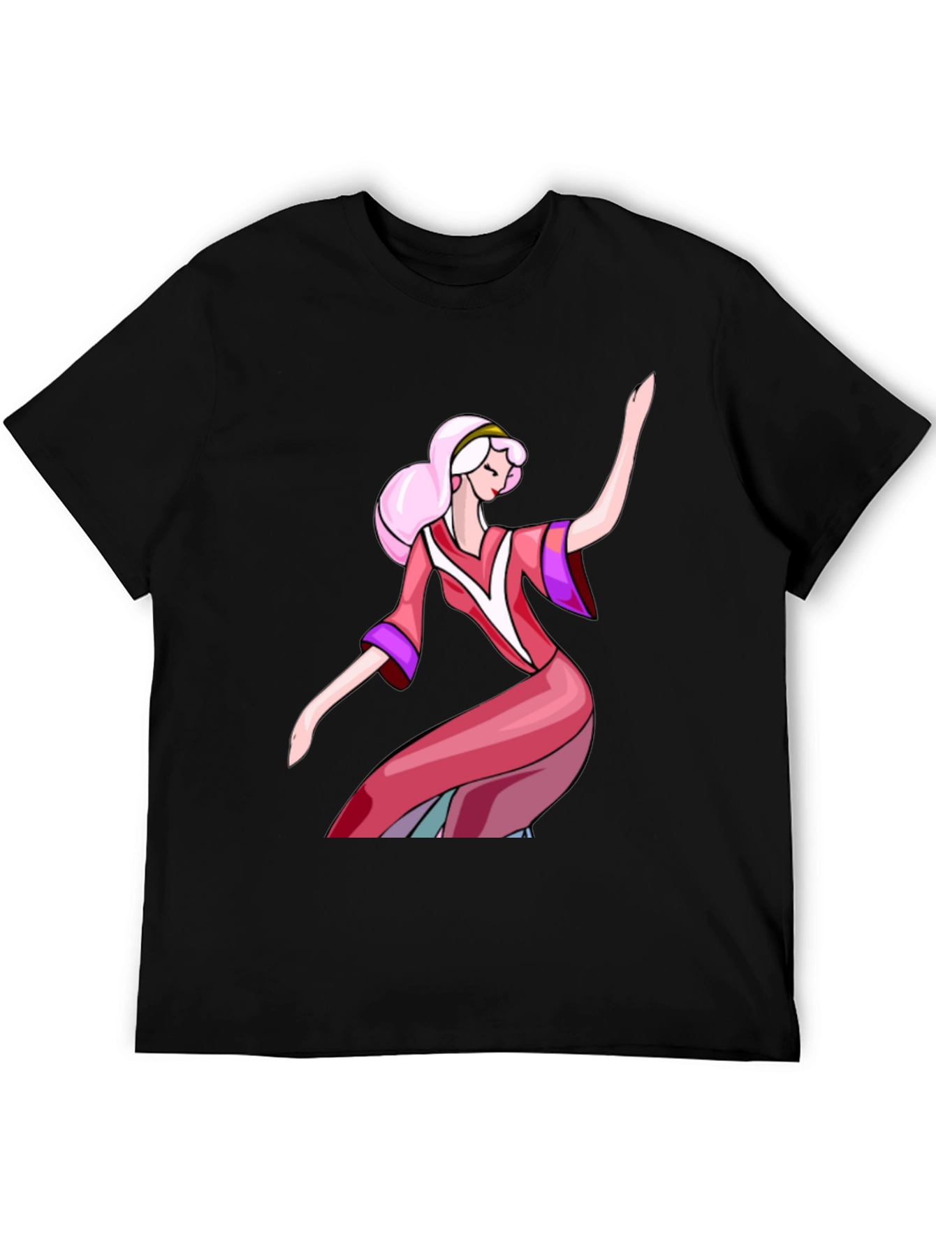 Black Anime Princess Graphic Tee - Stylish & Unique Design view 5