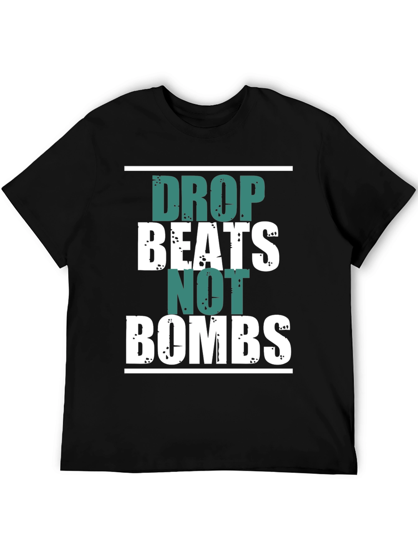 Black Drop Beats Not Bombs Graphic Tee view 5