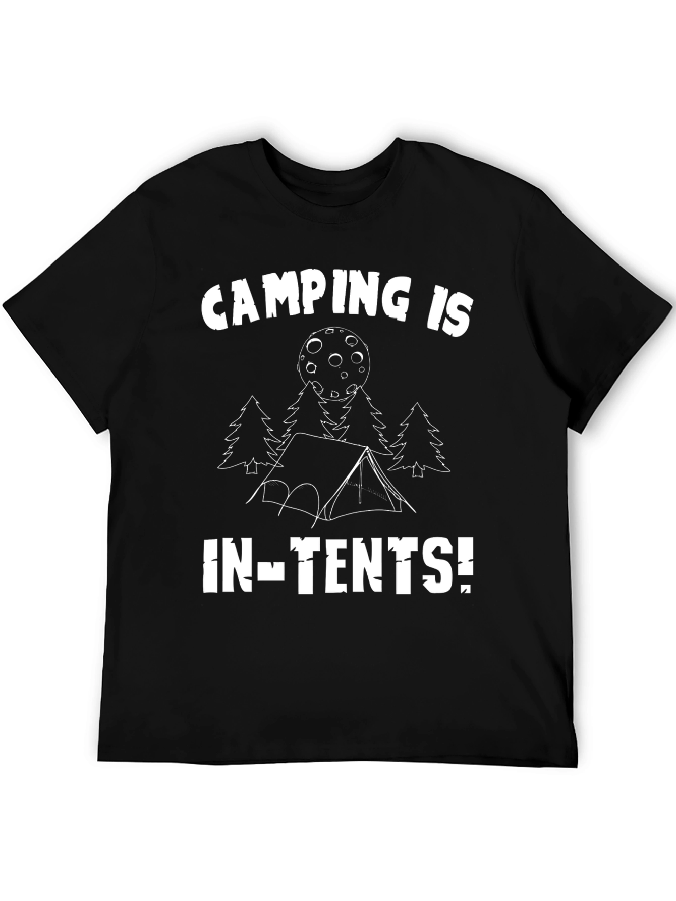 Black Camping is In-Tents! Black Graphic T-Shirt view 5