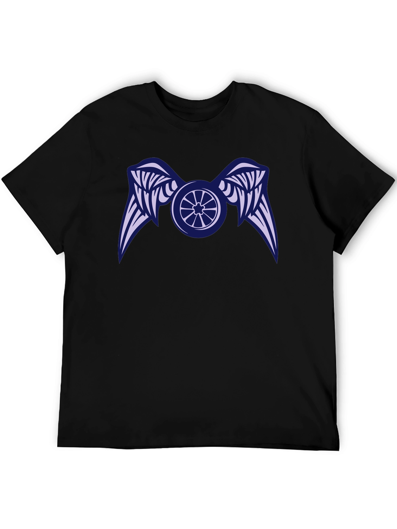 Black Winged Wheel Black T-Shirt - Unique Design view 5