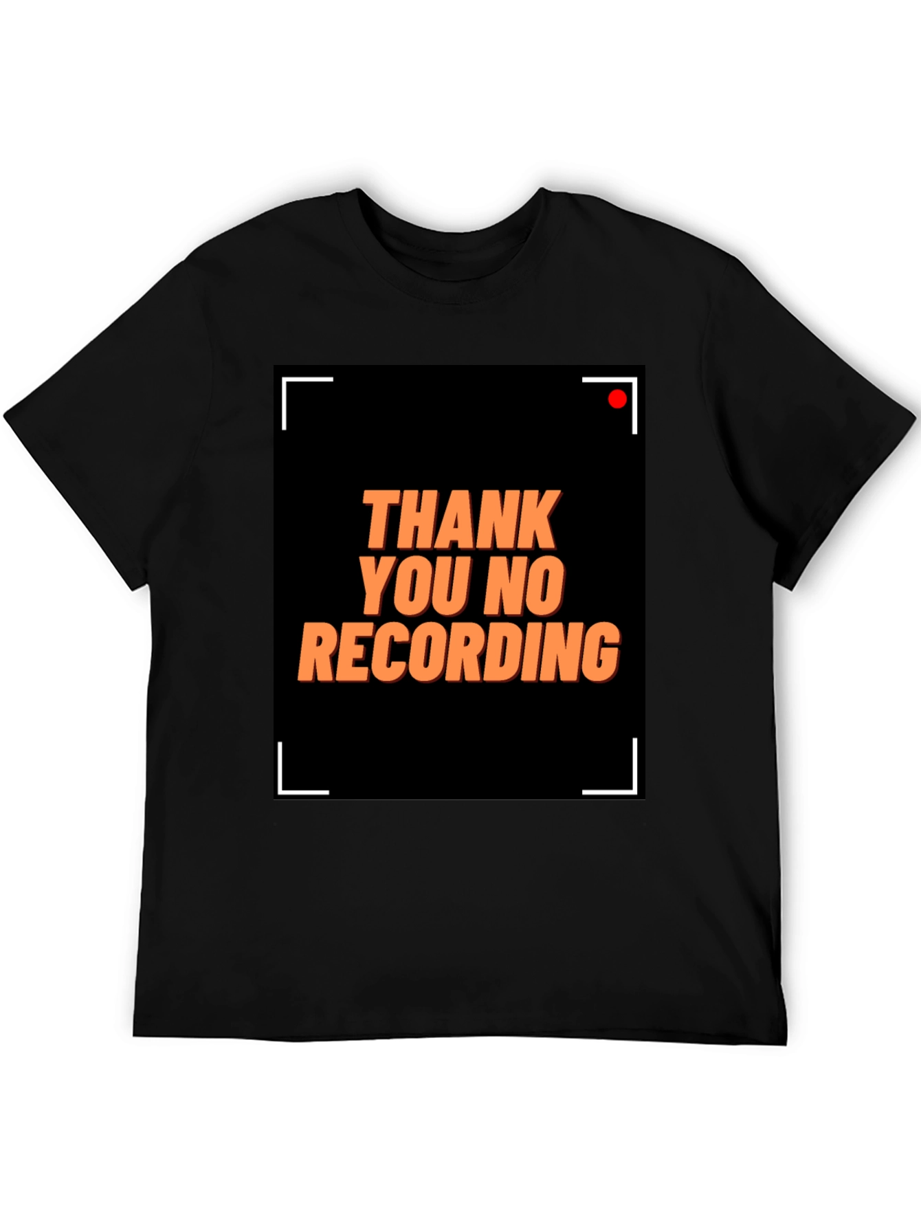 Black Thank You No Recording Graphic Tee view 5