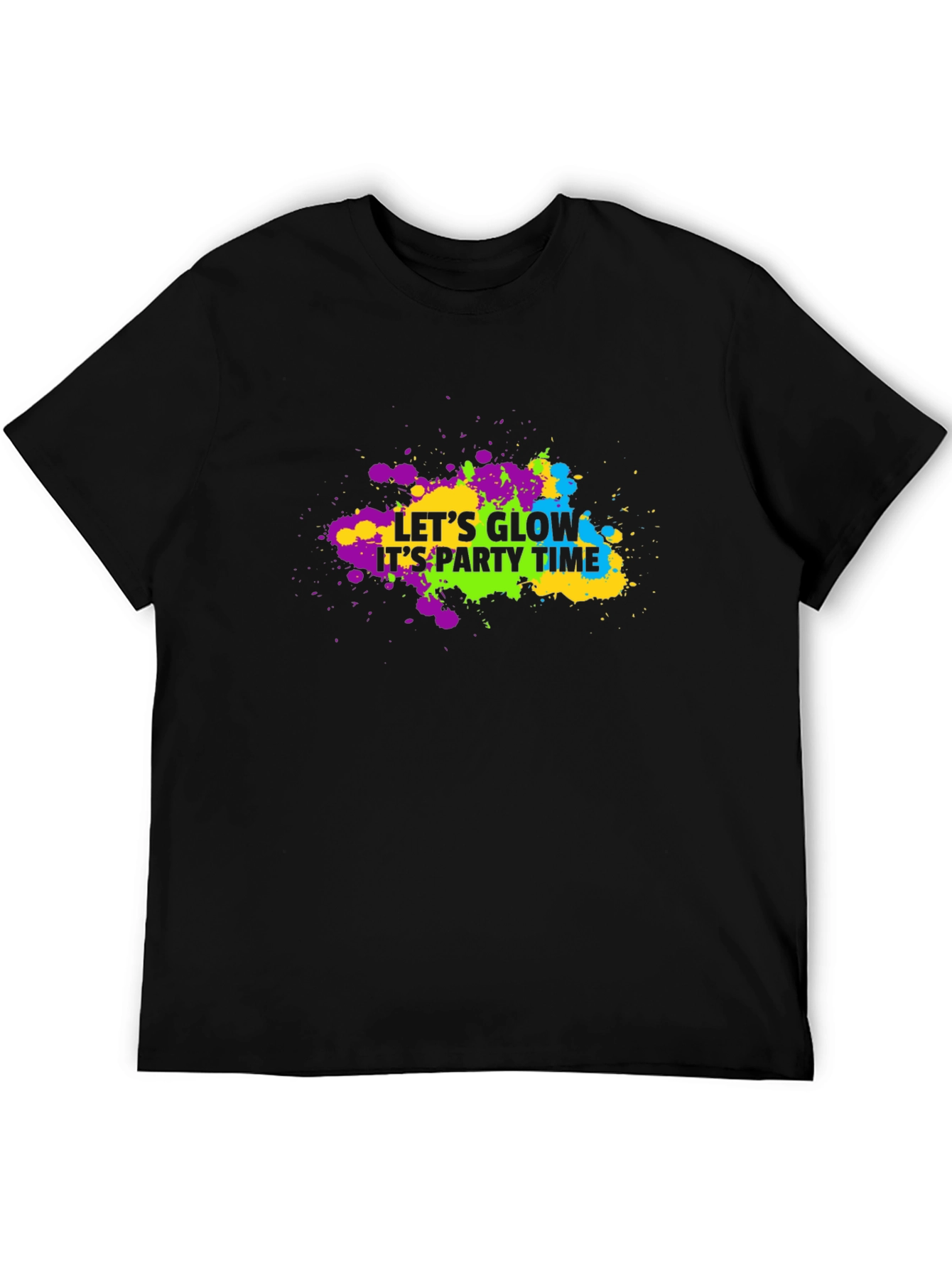 Let's Glow Party Time Black T-Shirt - 5