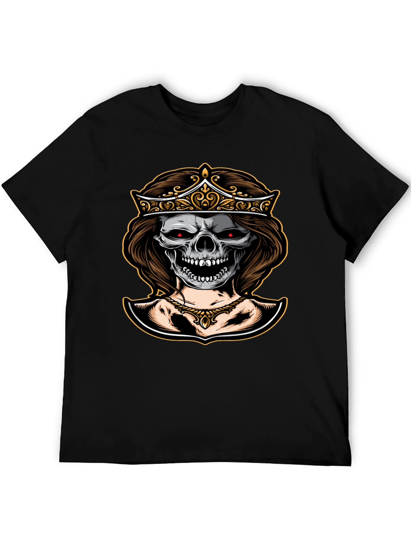 Black Skull Queen Graphic Tee - Dark Humor Fashion view 5