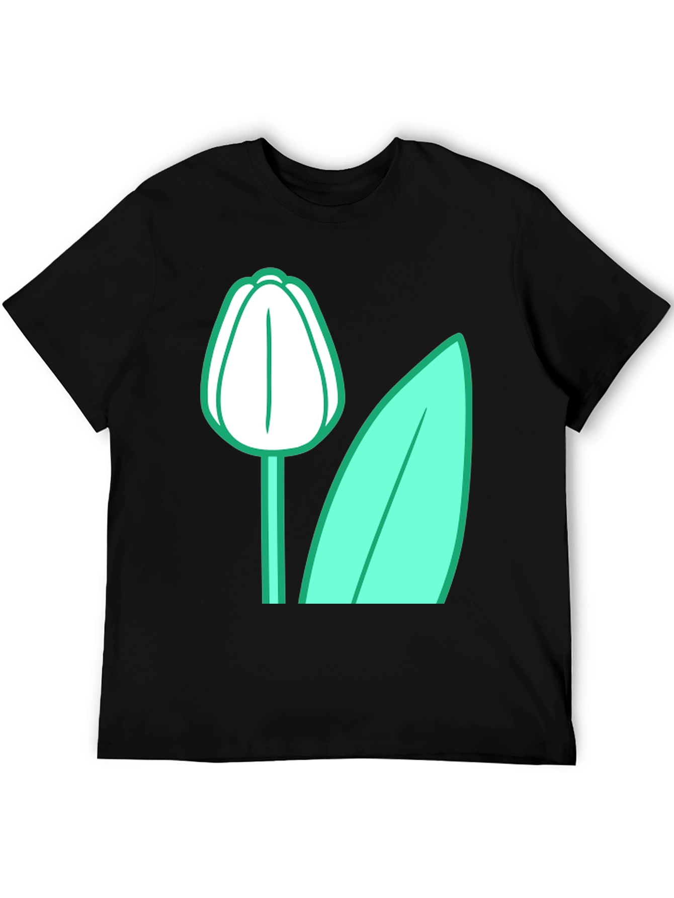 Black Tulip Graphic Tee - Black Cotton Blend view 5