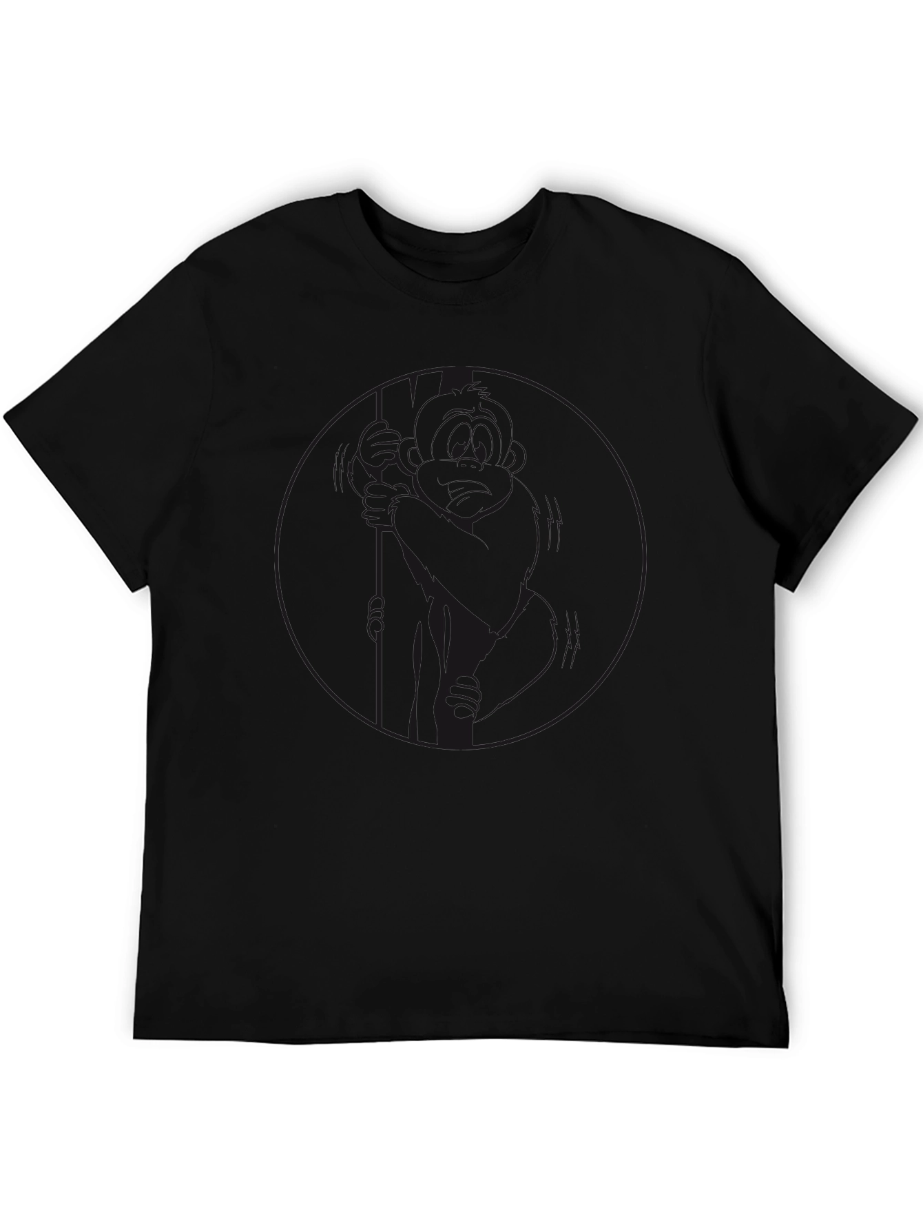 Black Men's Black Crew Neck T-Shirt - Casual Style view 5