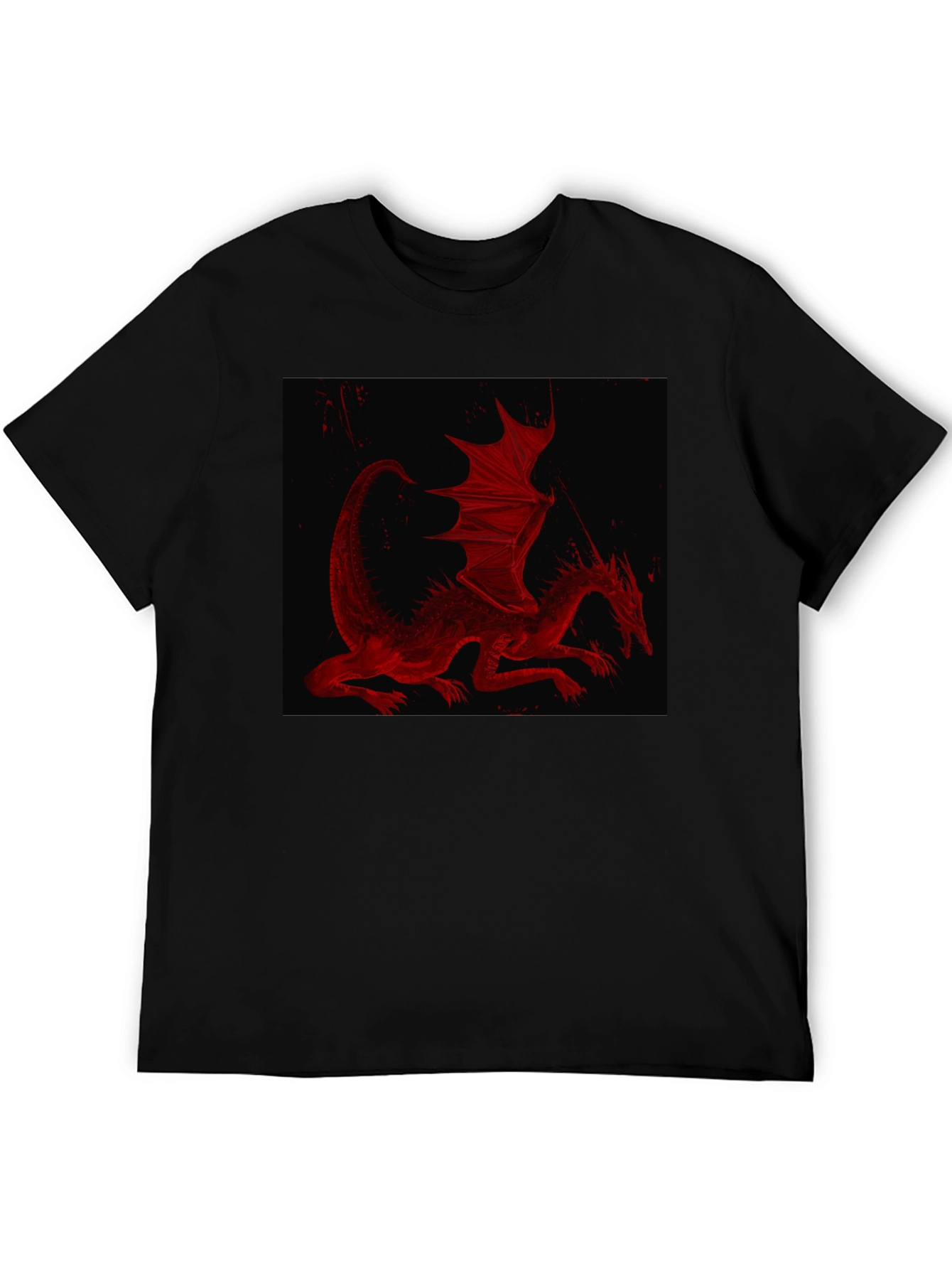 Black Red Dragon Graphic T-Shirt - Black view 5